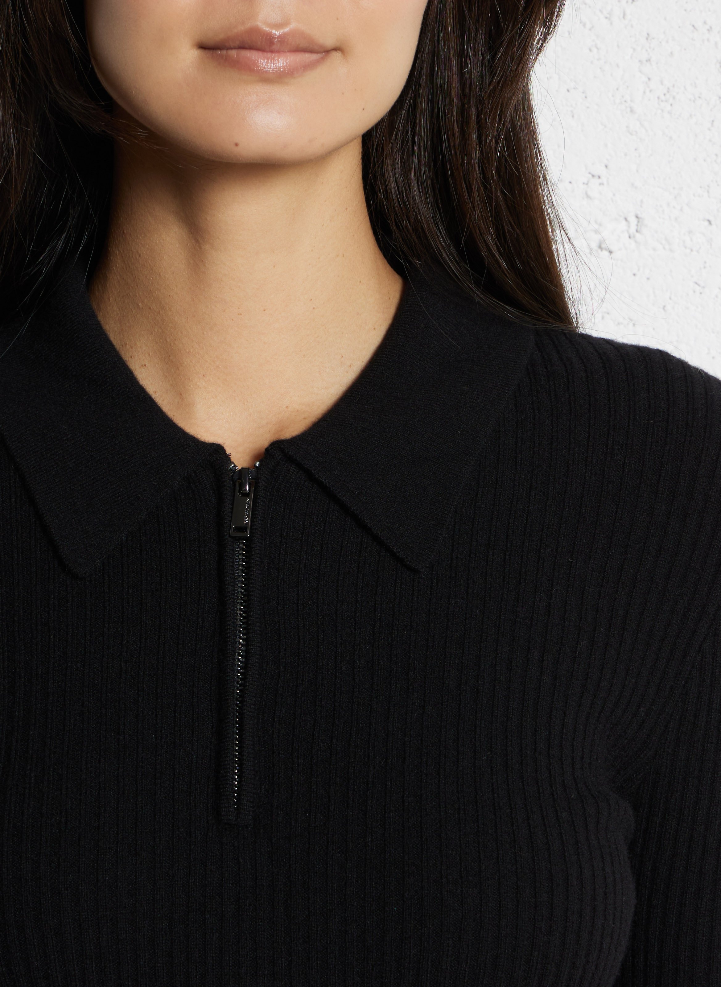 Pull col polo en laine IKKS Noir