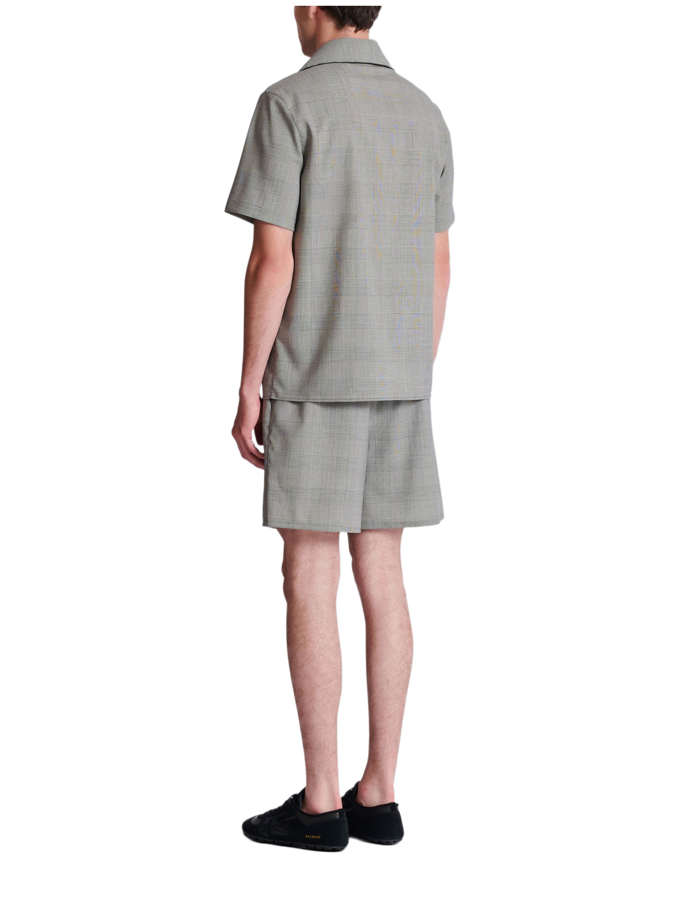 Chemise à manches courtes prince de galles BALMAIN Noir