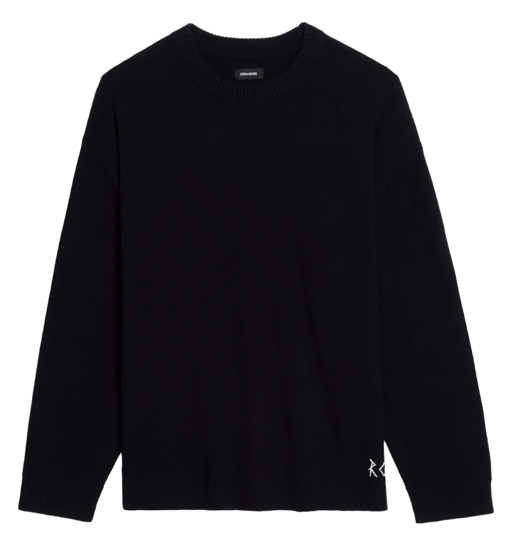 Pull droit col rond en laine et cachemire swonny ZADIG&VOLTAIRE Noir