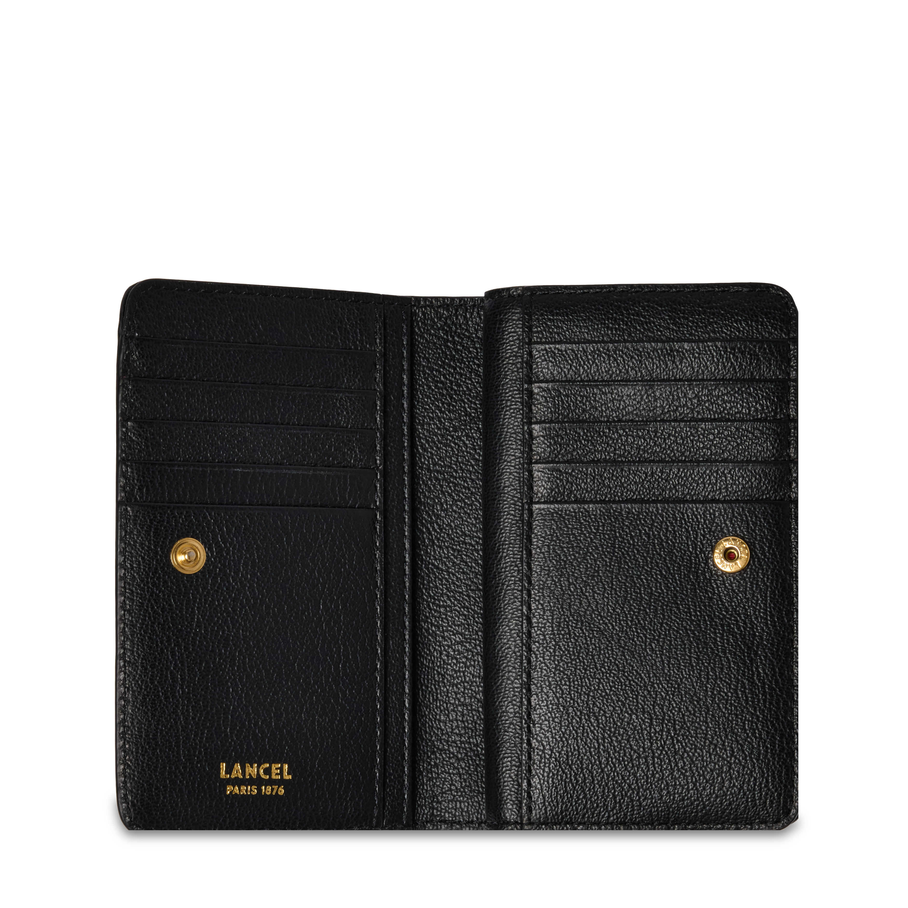 Portefeuille rectangulaire zippé bcbg de lancel en cuir LANCEL Noir