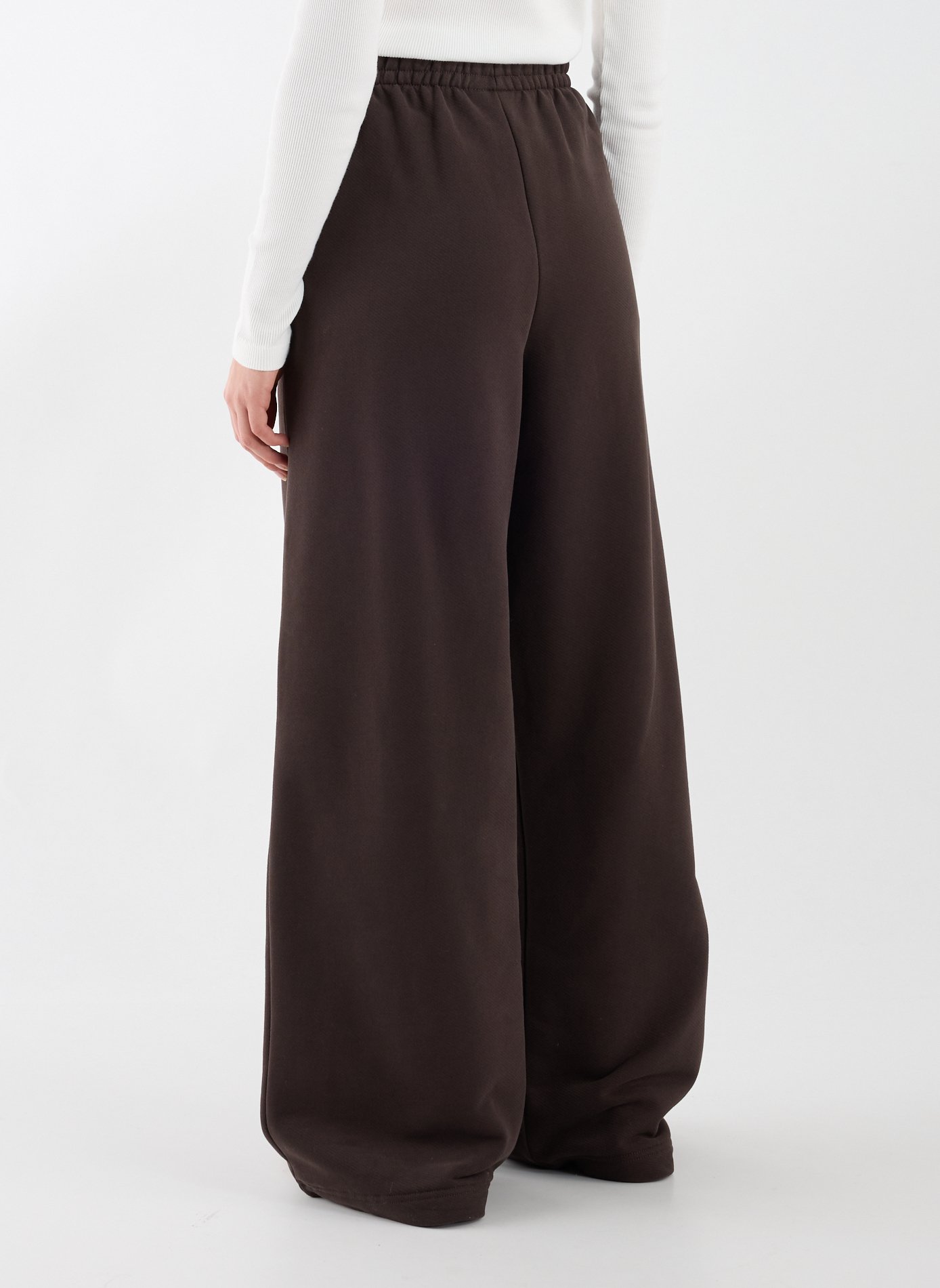 Pantalon de survêtement large en molleton LACOSTE Marron