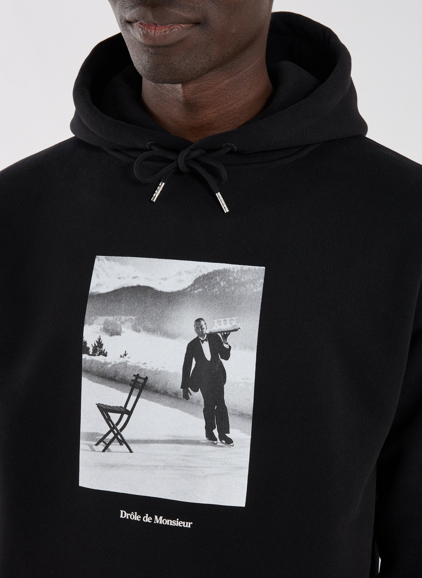 Hoodie à capuche en coton mélangé DROLE DE MONSIEUR Noir