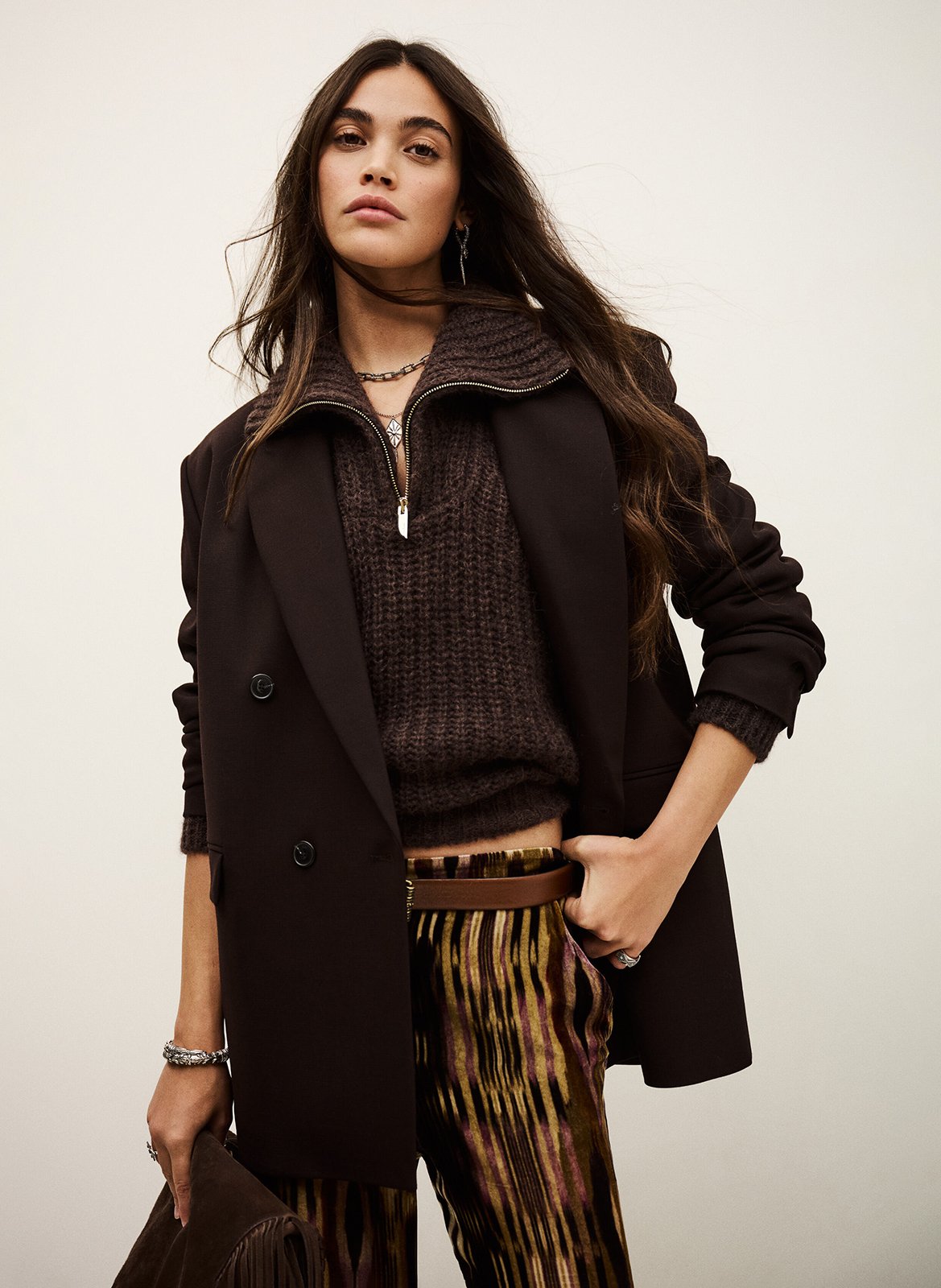 Veste tailleur droite kimber BA&SH Marron