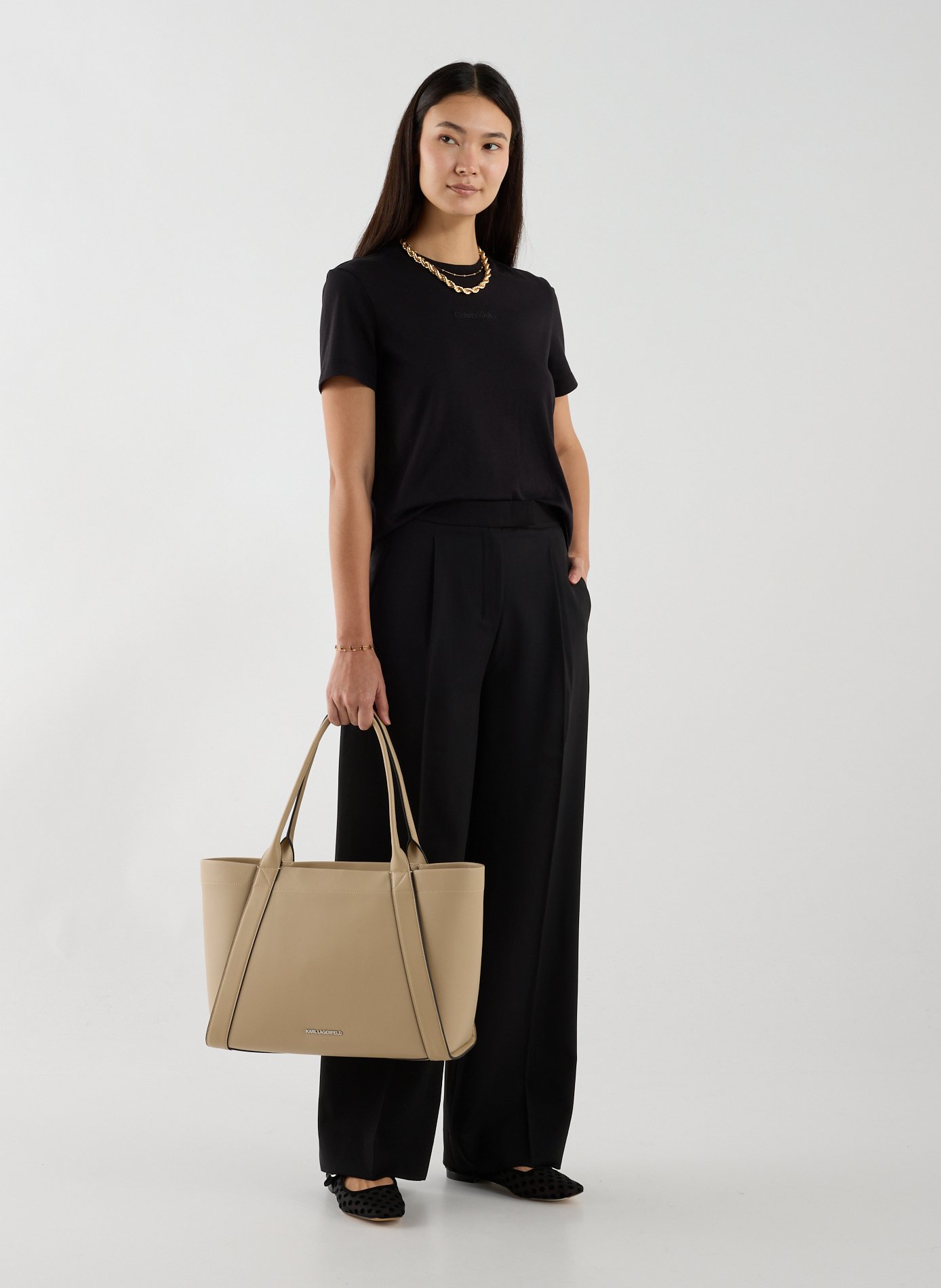 Sac épaule uni KARL LAGERFELD Beige