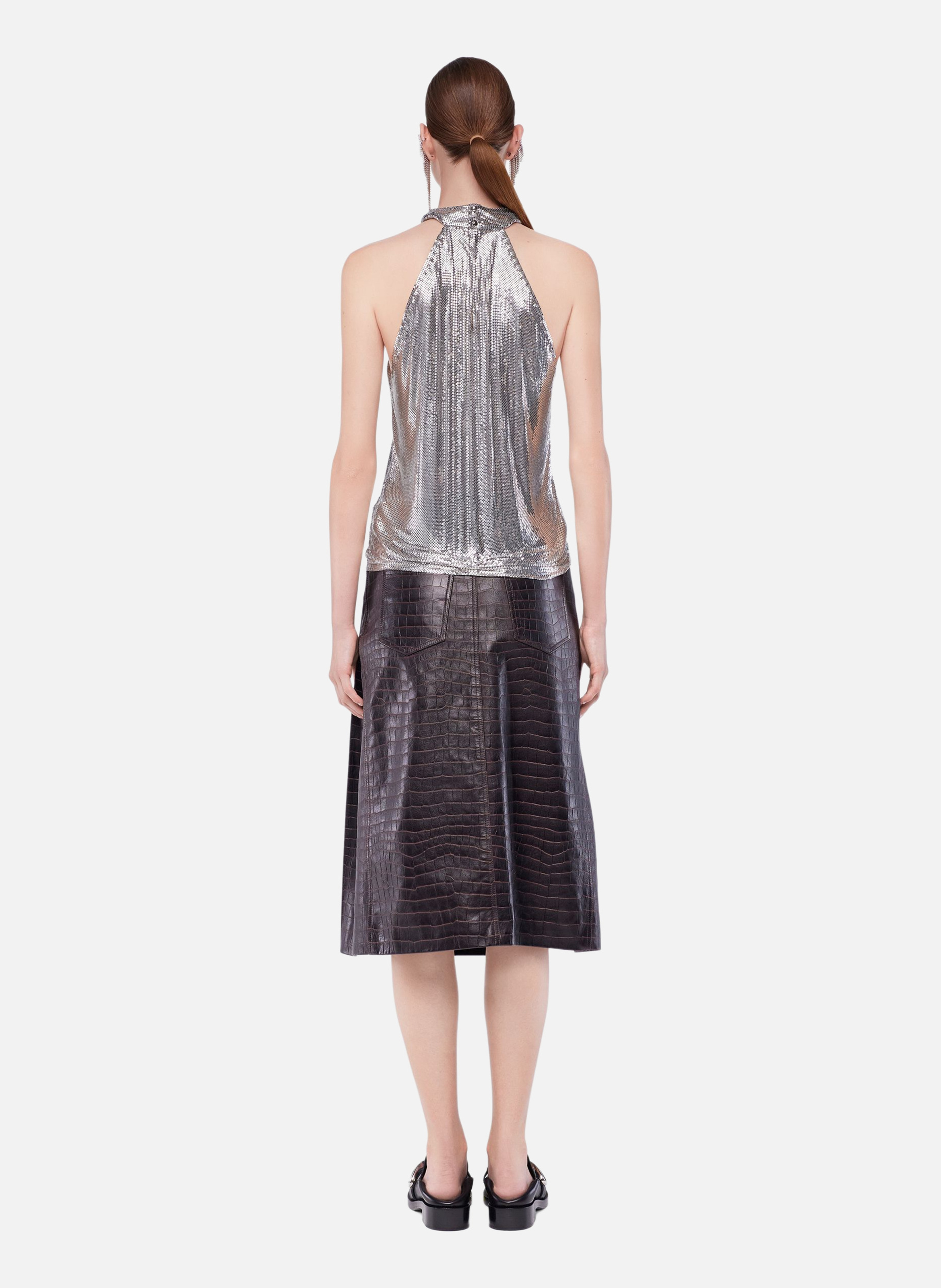 Top en mesh RABANNE Argent