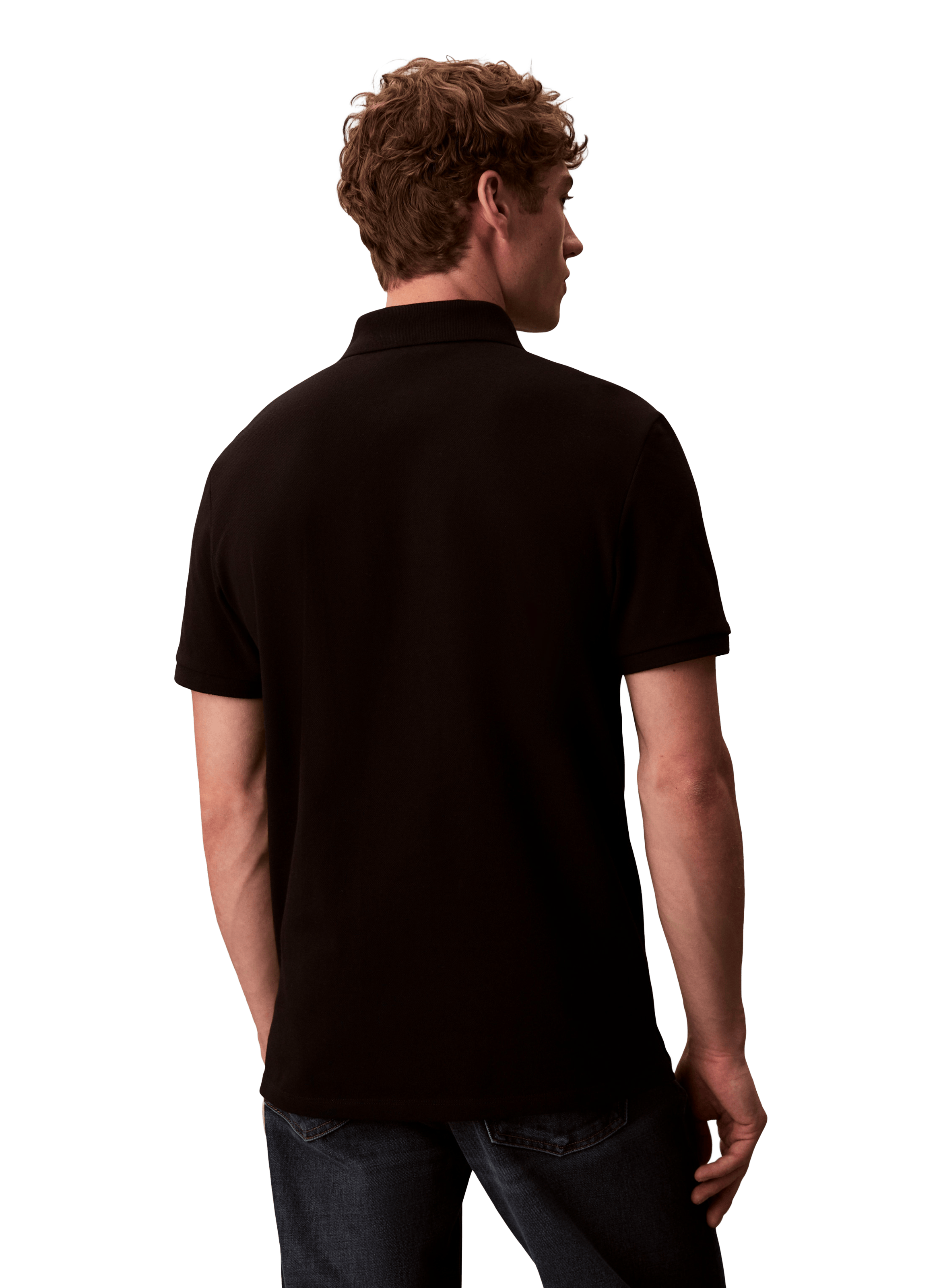 Short sleeve cotton polo shirt CALVIN KLEIN Black