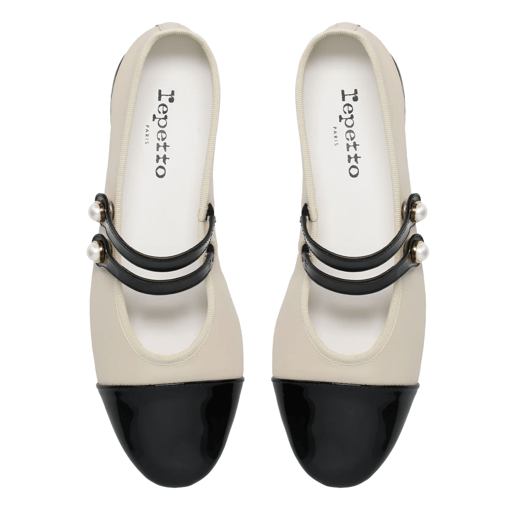 Ballerines en cuir REPETTO Beige
