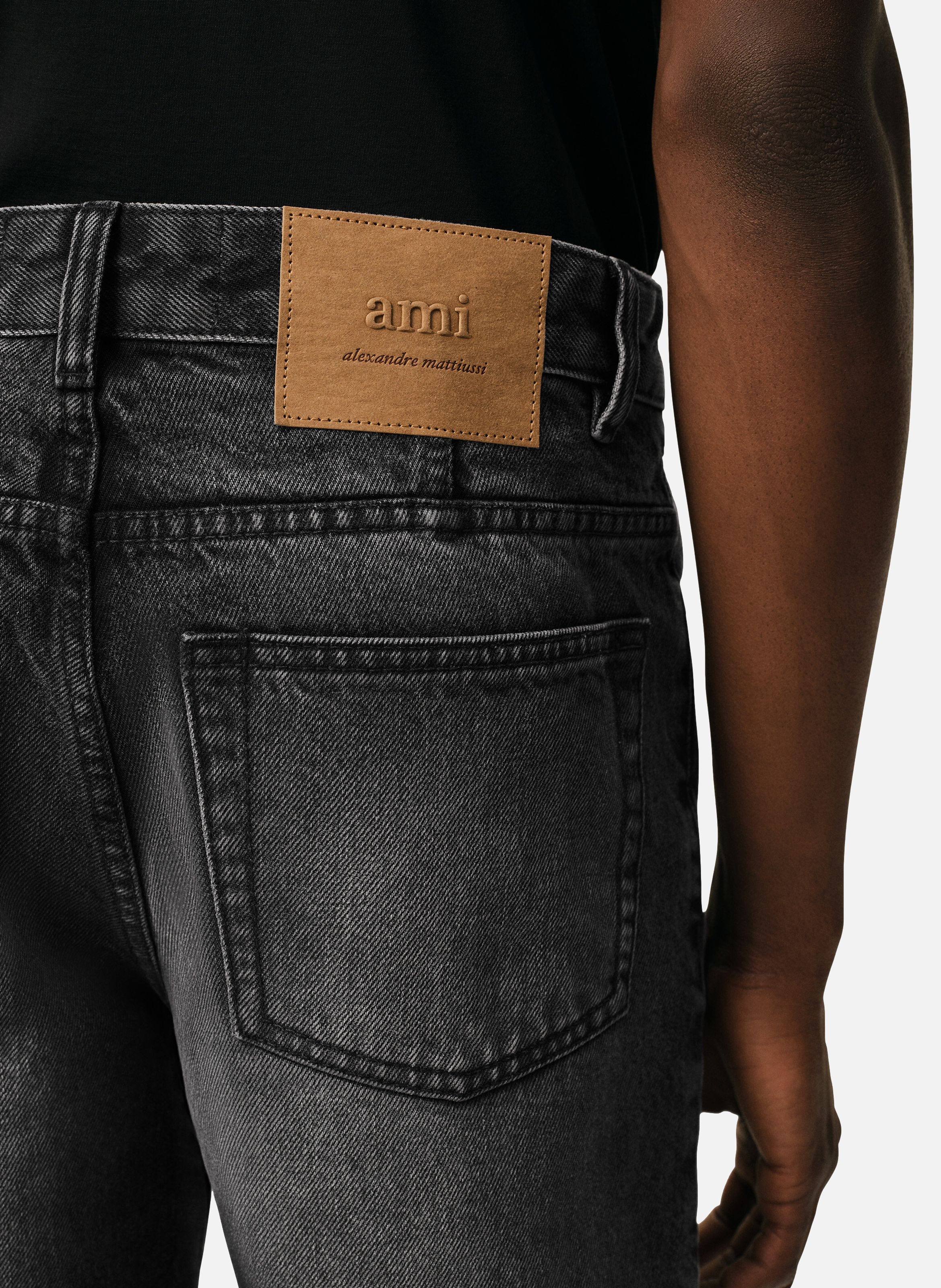 Jean coupe tapered en coton AMI PARIS Gris