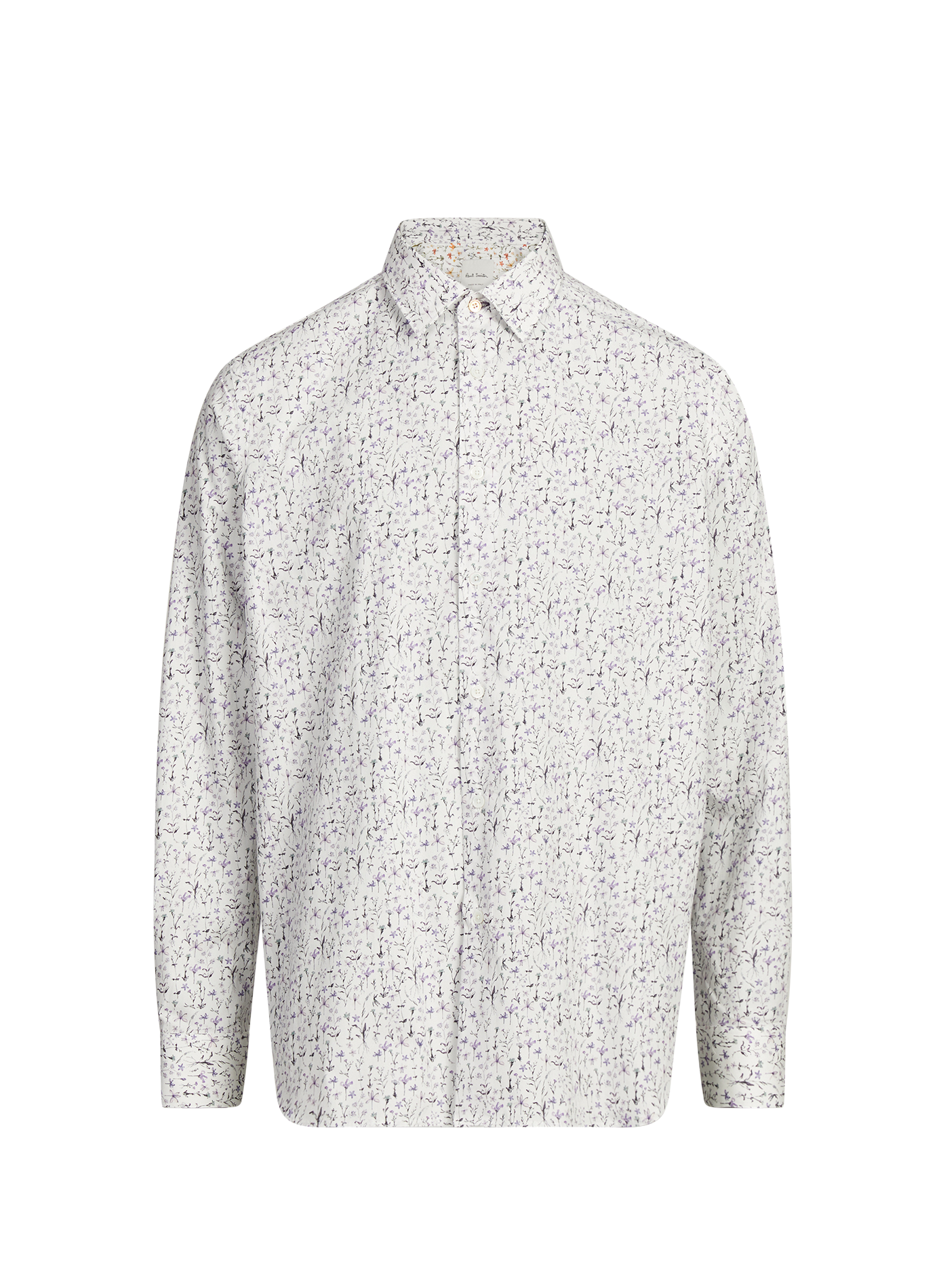 Floral shirt with classic collar in cotton PAUL SMITH Purple