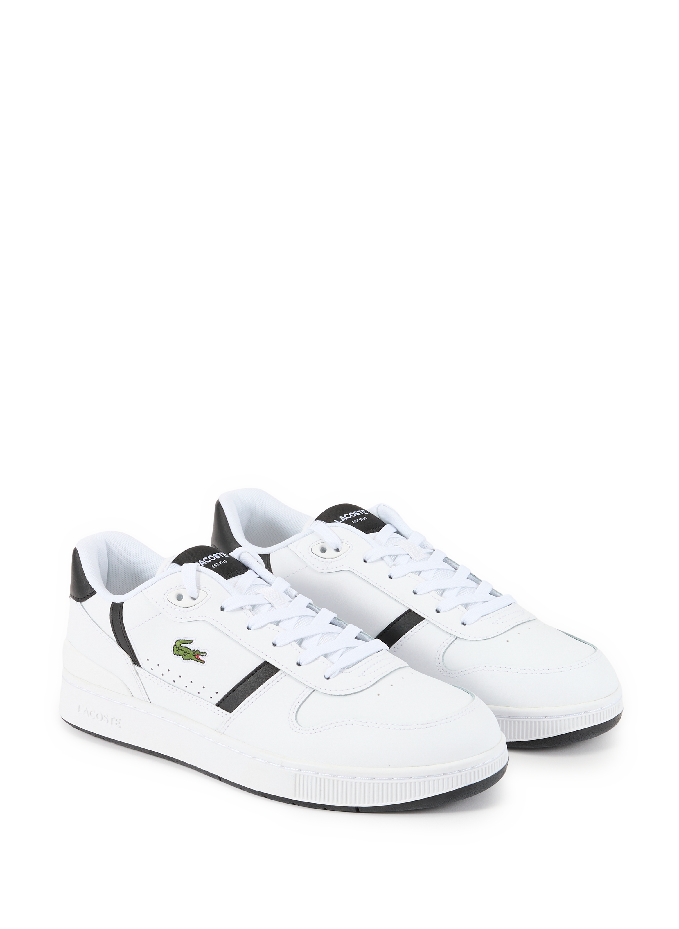 Baskets T-Clip Set en cuir mélangé LACOSTE Blanc