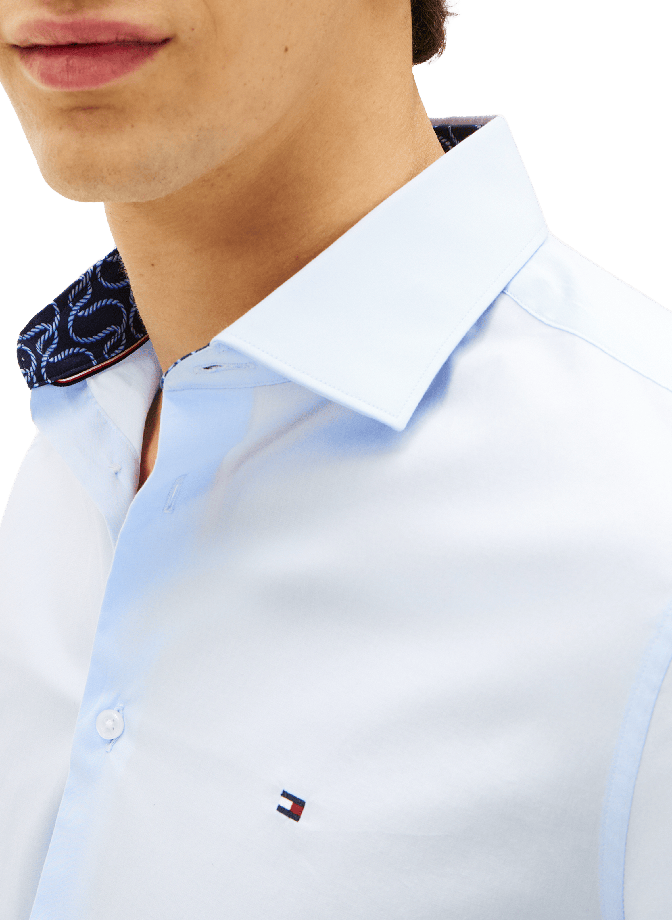Straight shirt in blended cotton TOMMY HILFIGER Blue
