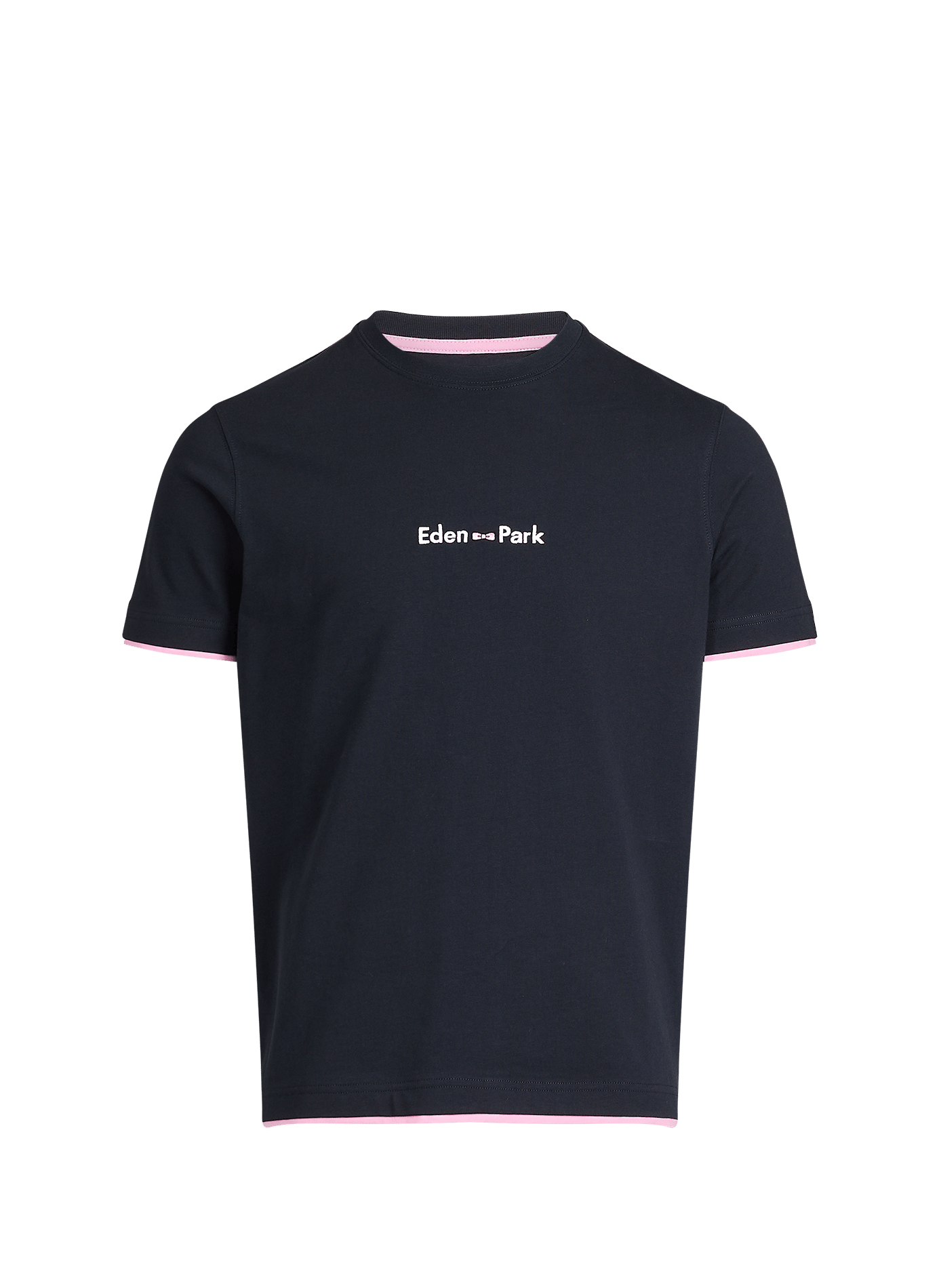 Straight T-shirt with embroidery on the front EDEN PARK Blue