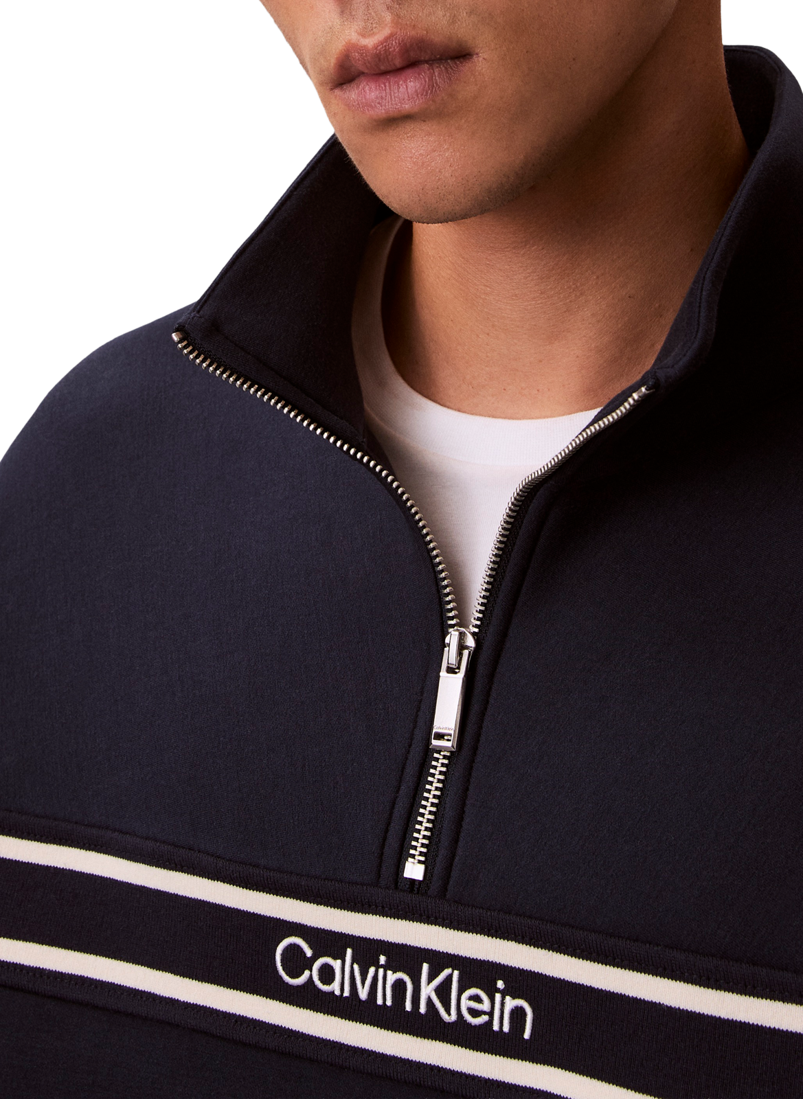 Sweatshirt Spacer imprimé à col zippé CALVIN KLEIN Bleu