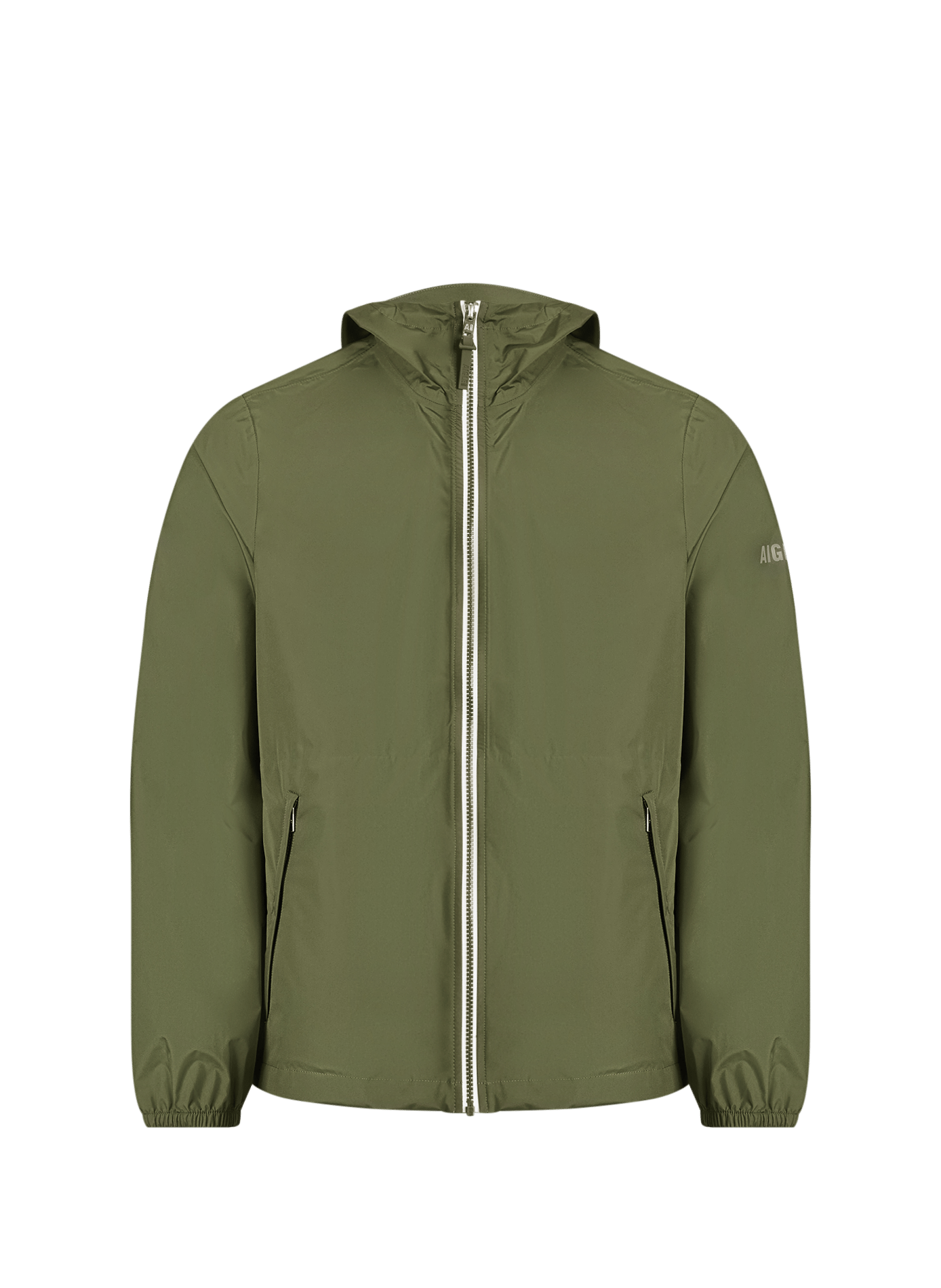 Hooded windproof jacket AIGLE Khaki