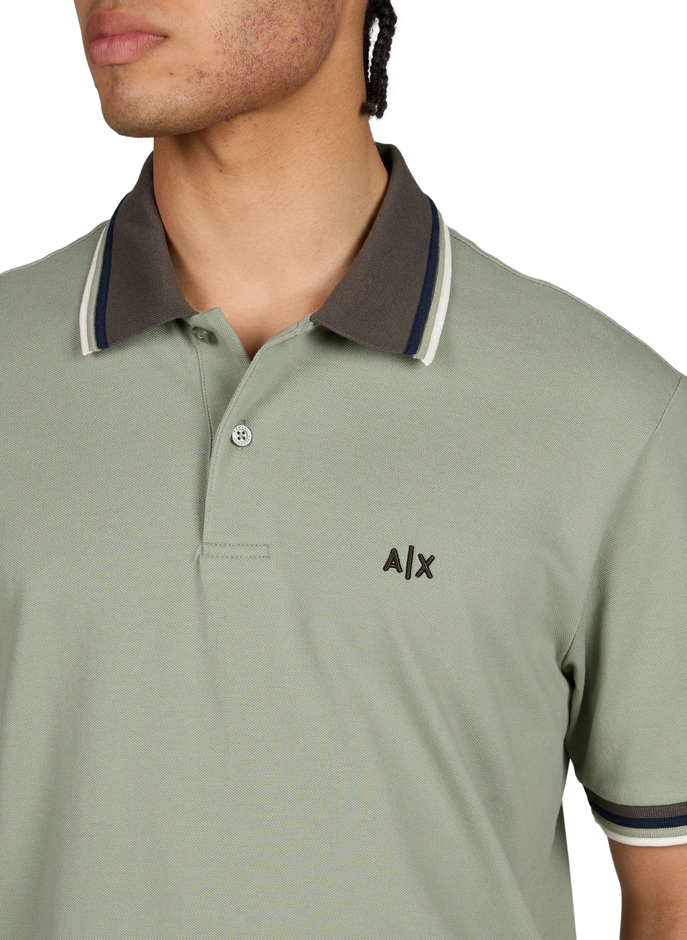 Polo manches courtes en coton ARMANI EXCHANGE Vert