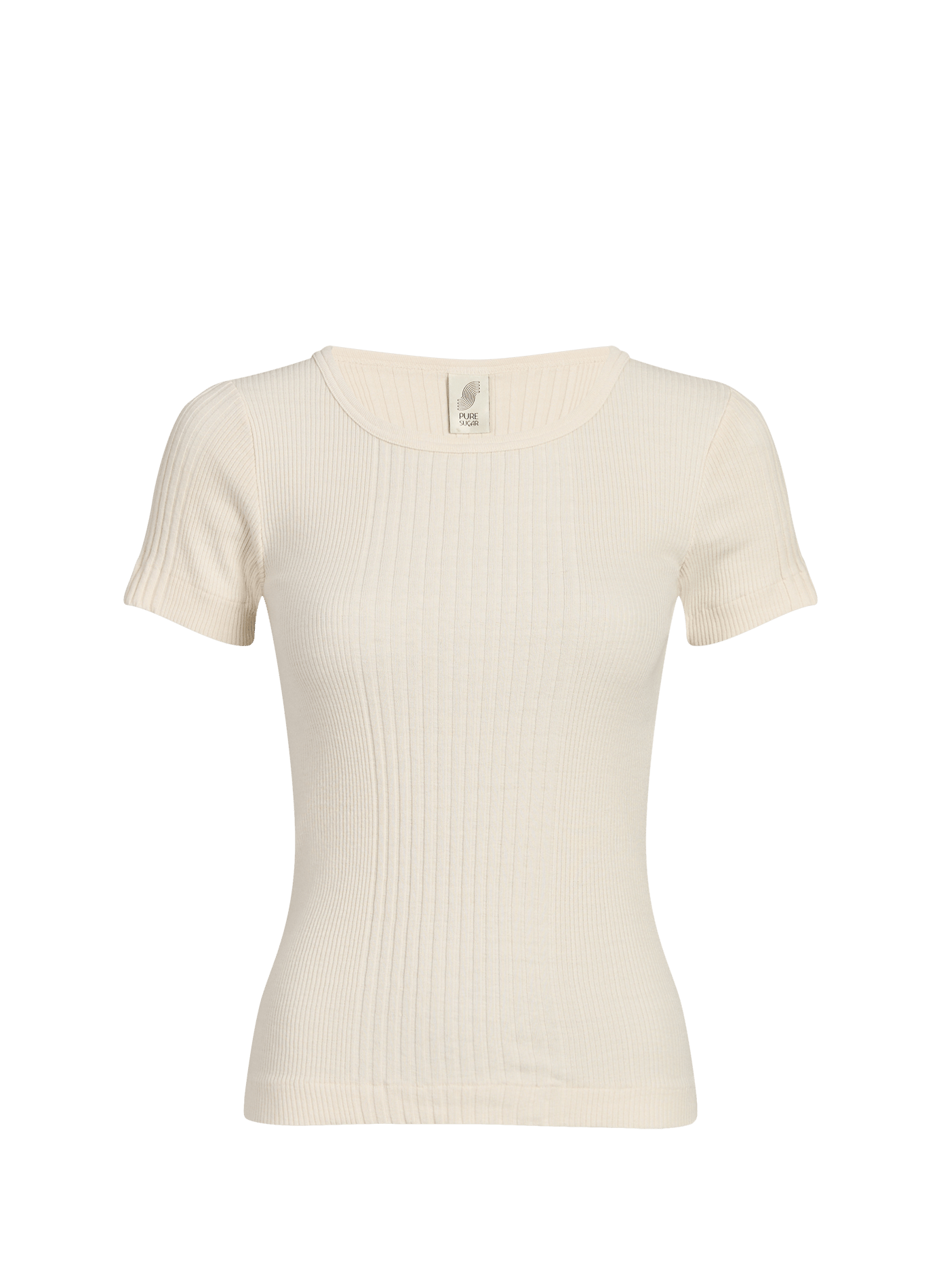 T-shirt Rani côtelé en coton RANI Offwhite