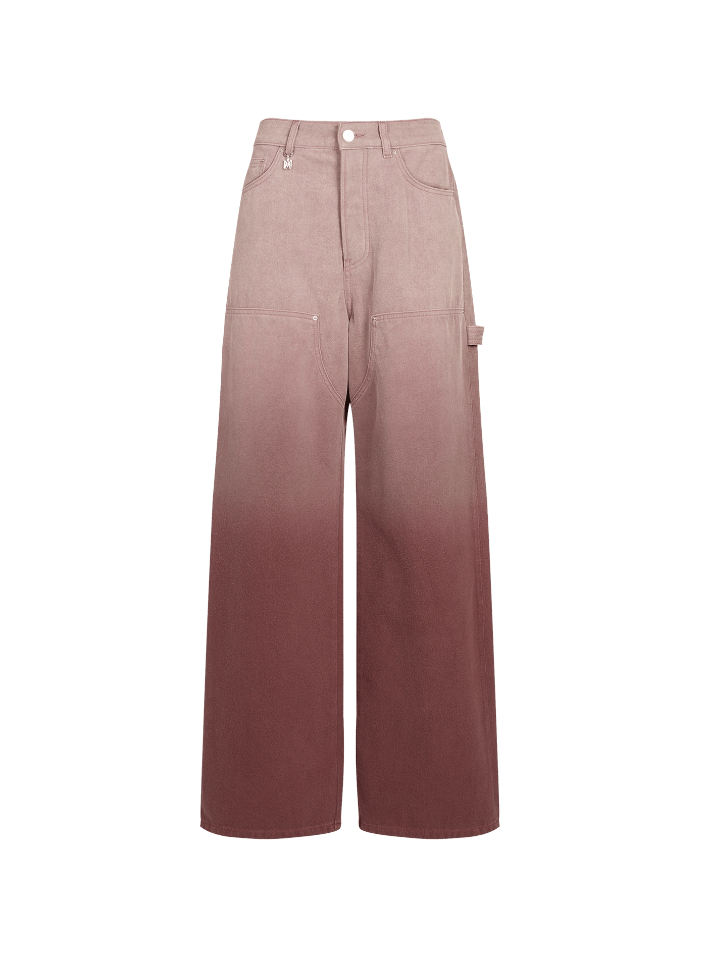 Jean dégradé à empiècement en coton  AMIRI Rouge