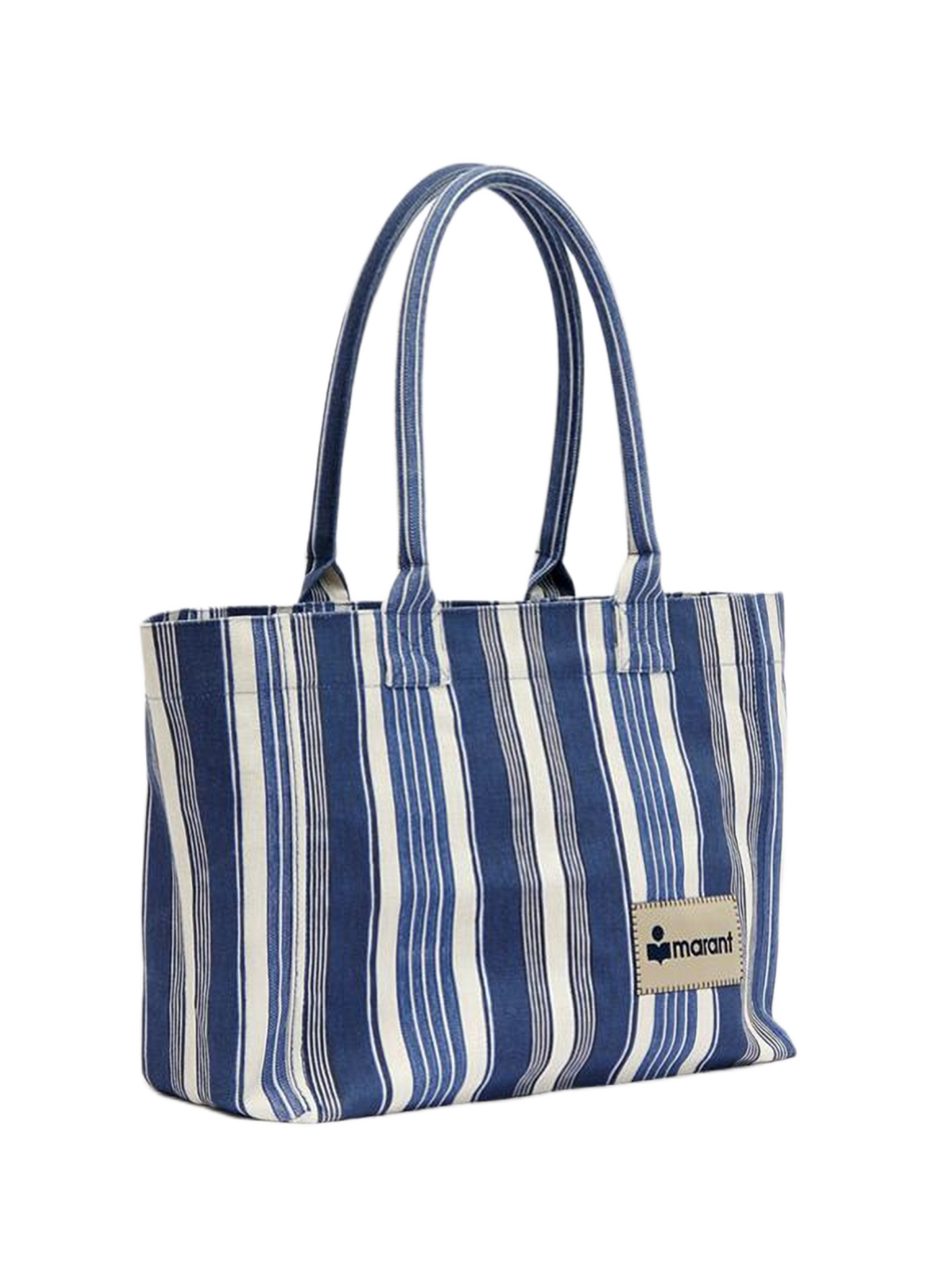 Yenky Zipped Striped Cotton Tote Bag ISABEL MARANT Blue