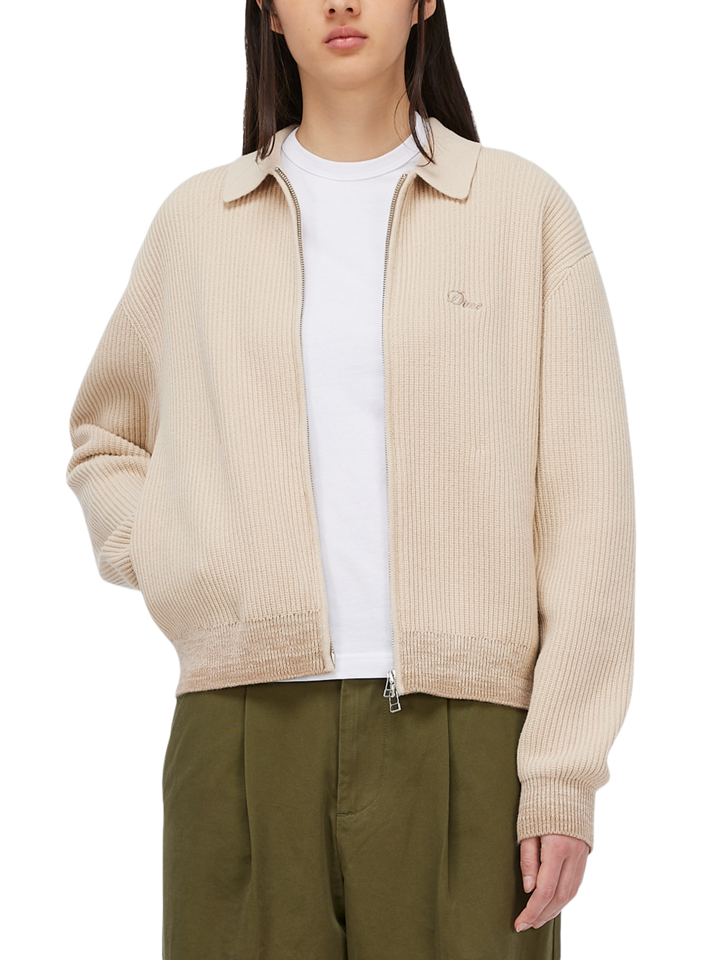 Gilet côtelé en coton DIME Beige