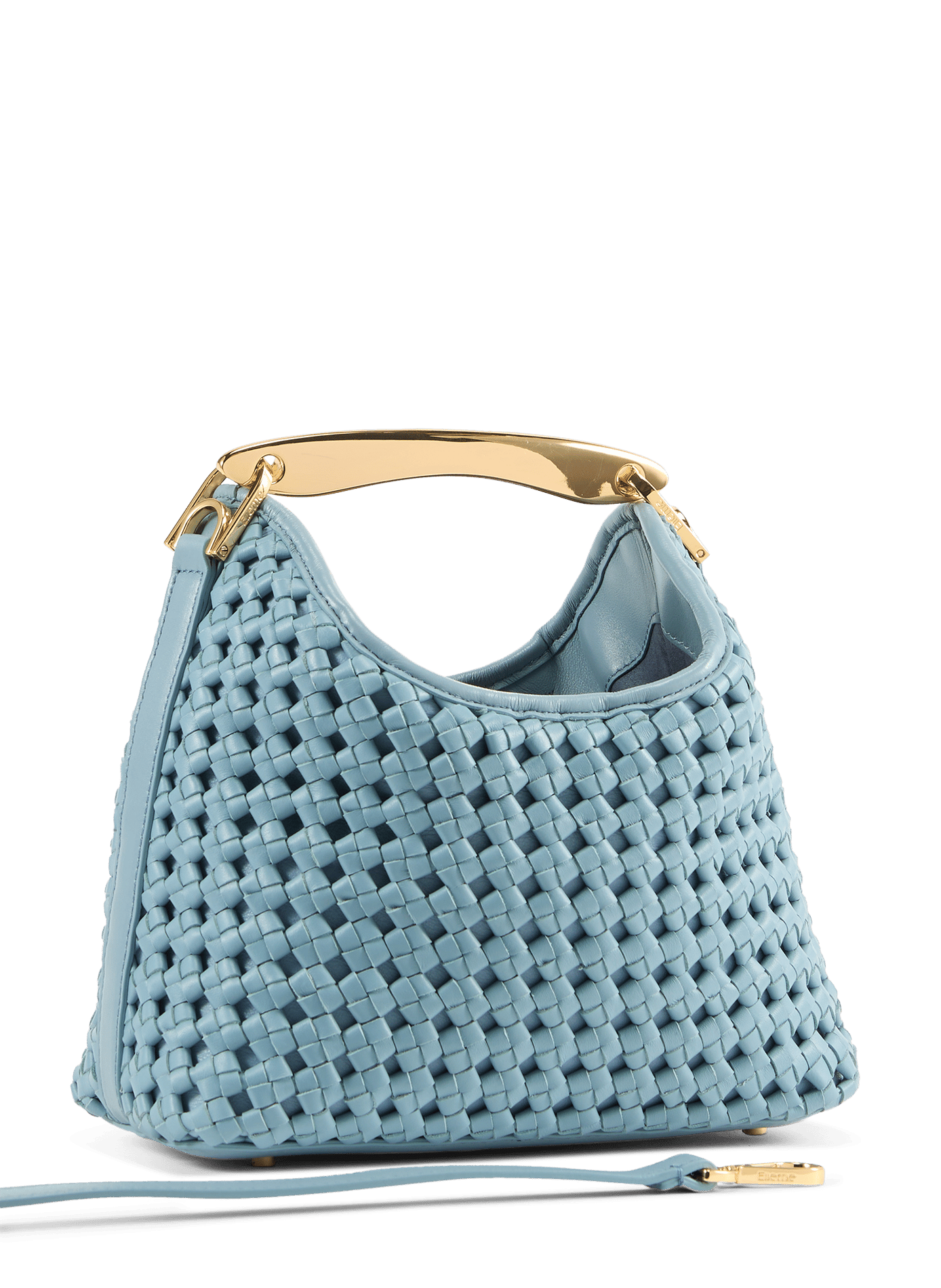 Sac à main Boomerang tressé en cuir | Bleu ELLEME Femme