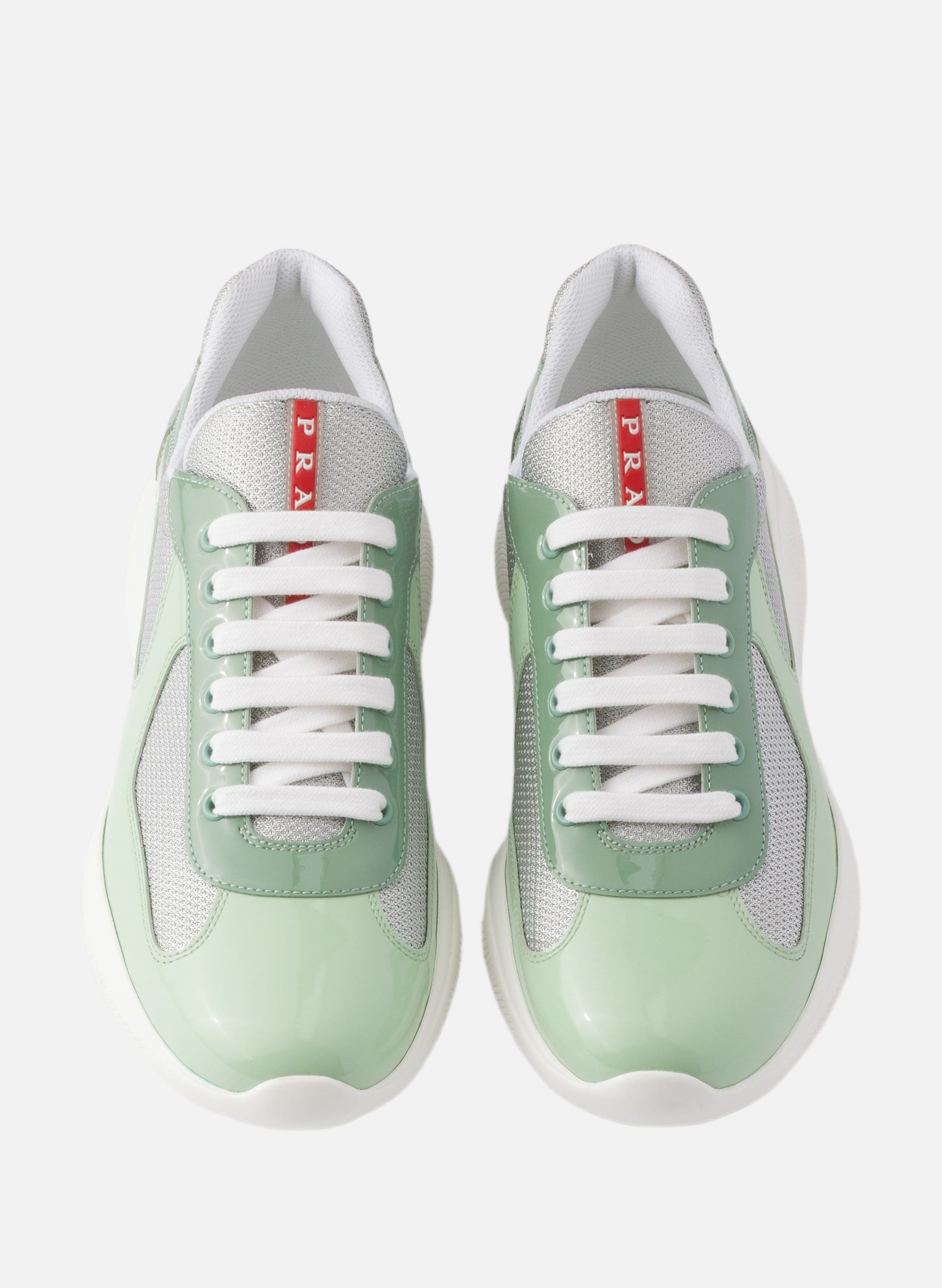Sneakers prada america’s cup en cuir verni et tiss PRADA Vert