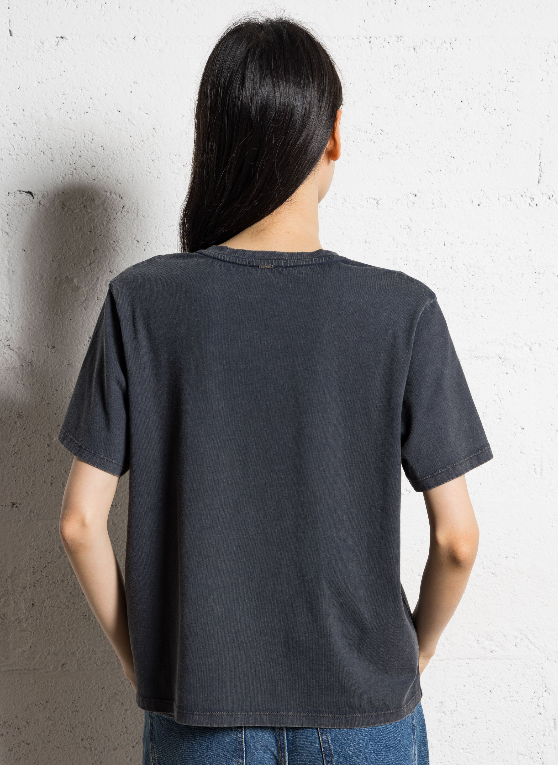 Tee-shirt col v en coton IKKS Noir