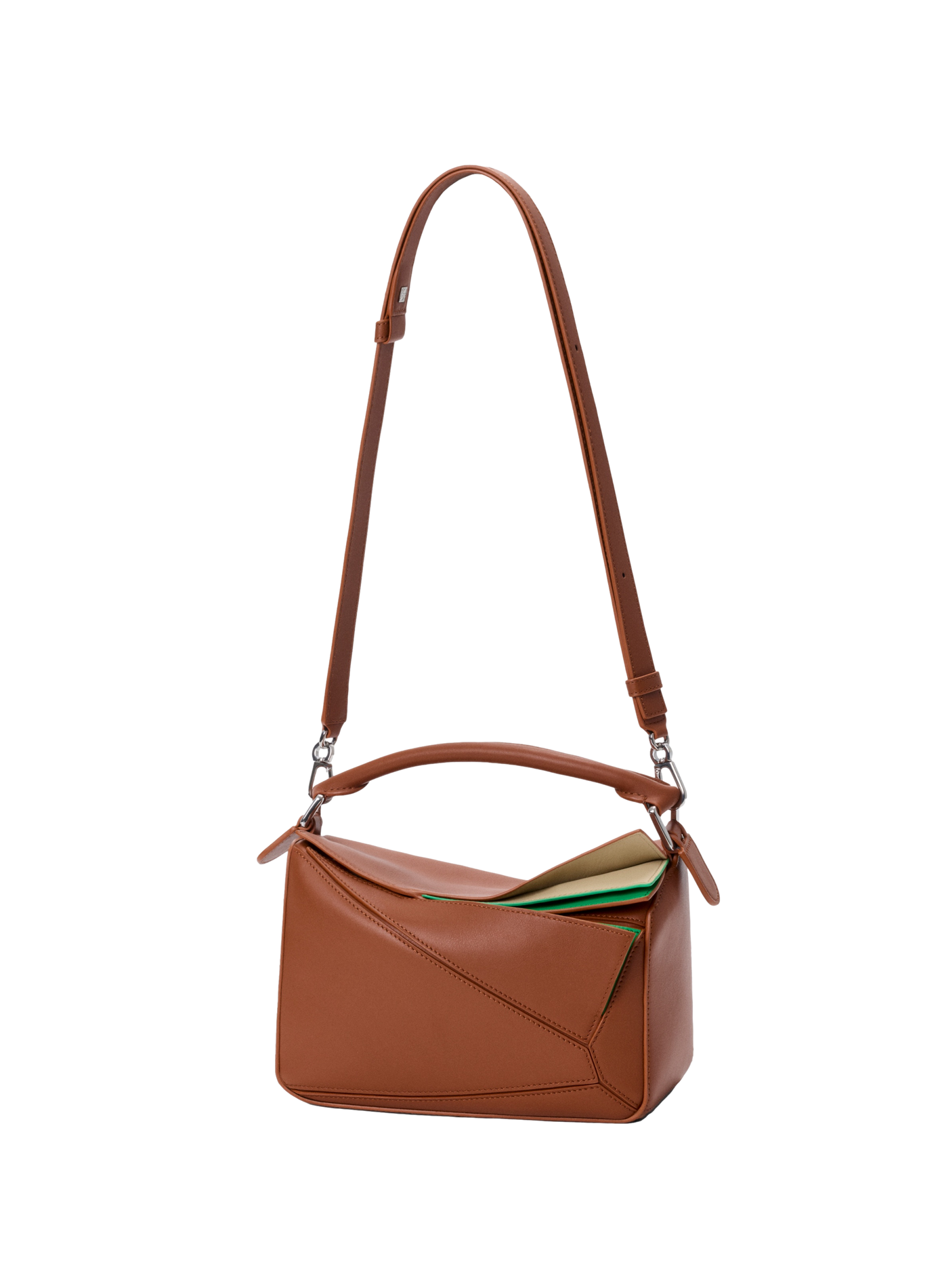 Small Puzzle Bag in classic calf leather with overlays LOEWE Brown