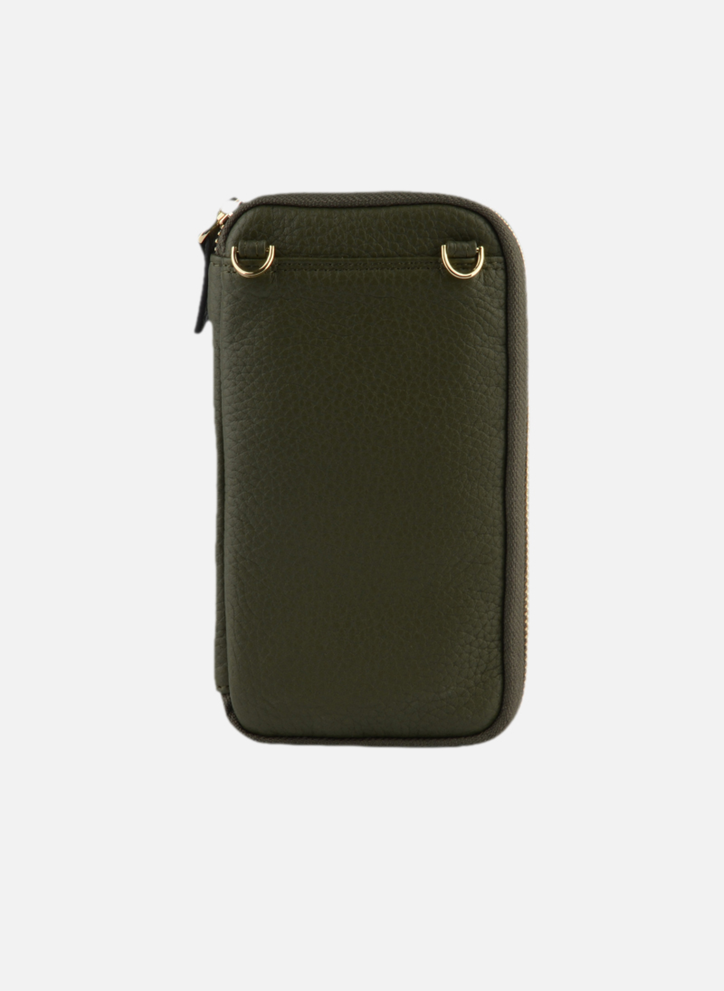 Club | etui téléphone portable en cuir de veau grainé POURCHET Kaki