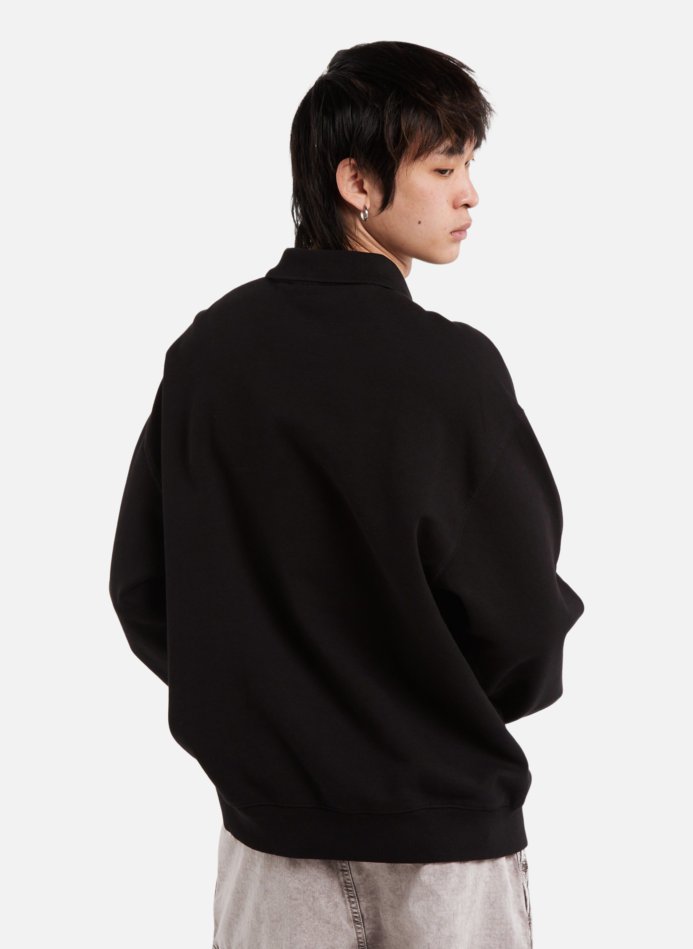 Sweatshirt wip label polo sweat CARHARTT WIP Noir