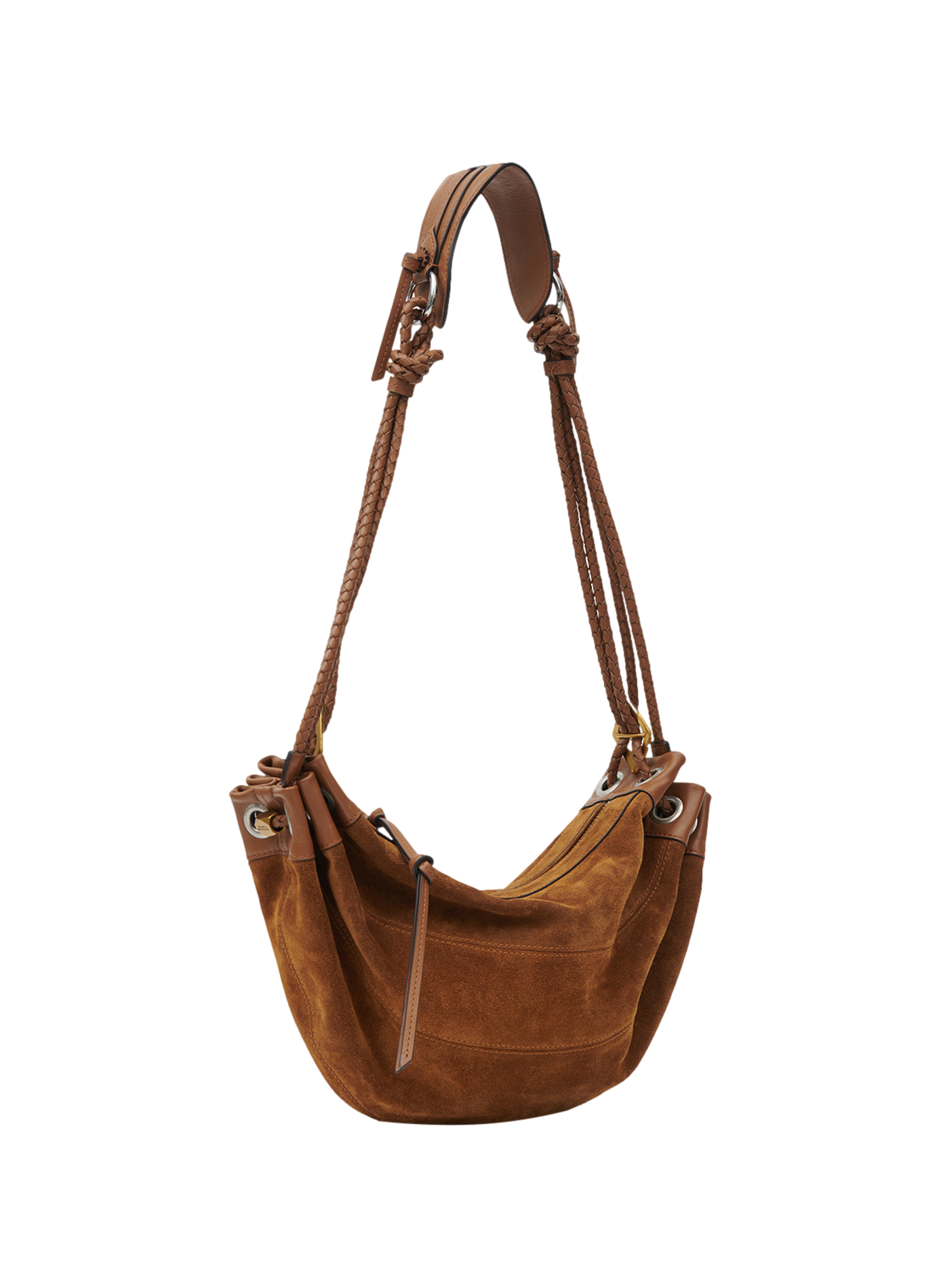Maia Medium Schultertasche aus Veloursleder ISABEL MARANT Braun