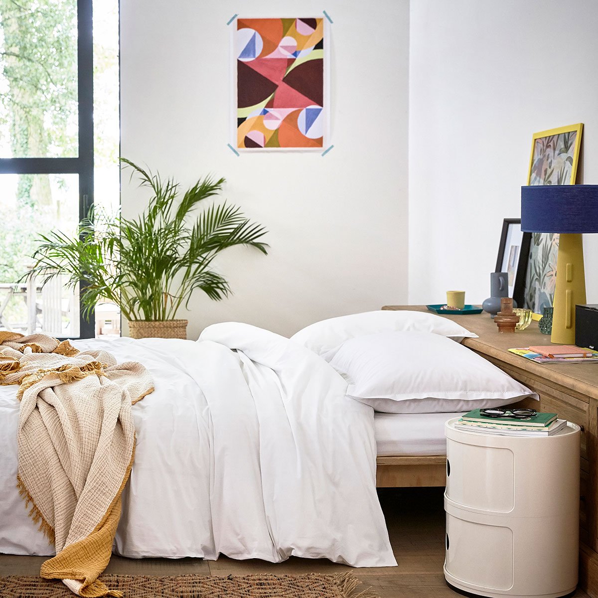 Drap housse pour lit articulé en percale de coton, alcove | Blanc DESFORGES Maison