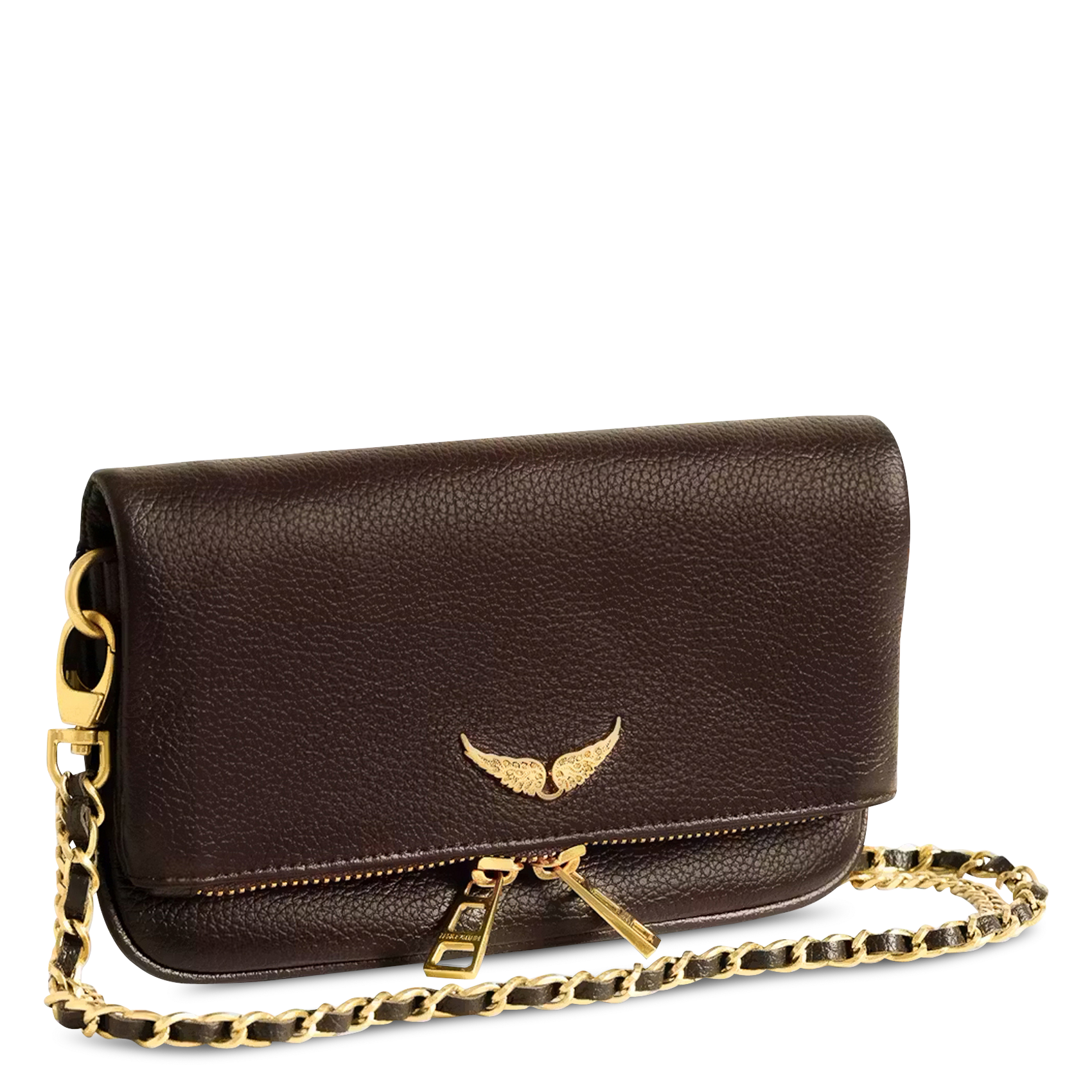 Schoudertas met flap in mini rock leder ZADIG&VOLTAIRE Bruin