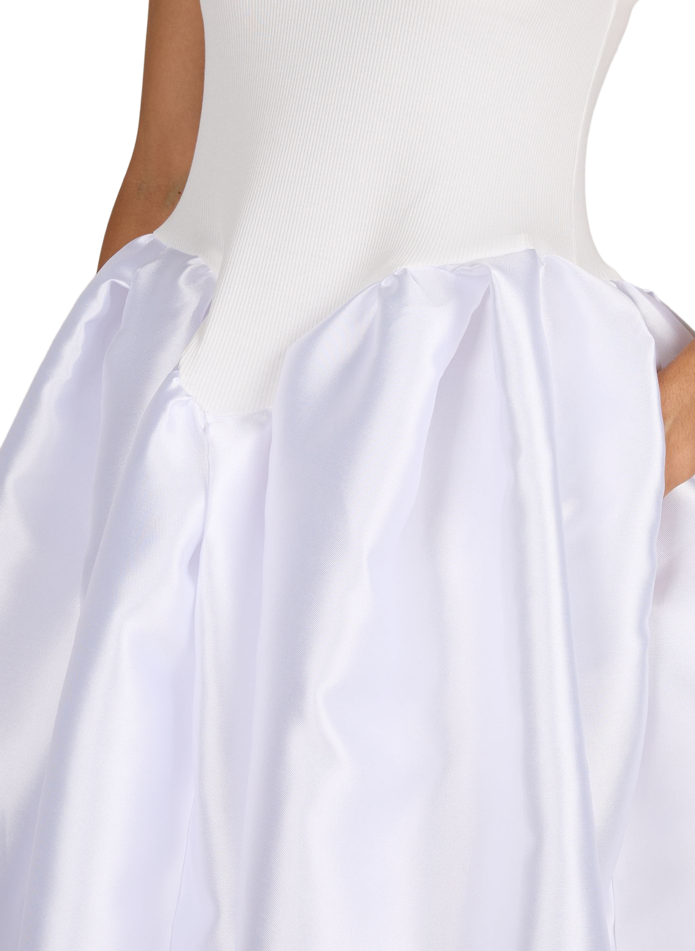 Robe longue évasée en coton mélangé MARQUES ALMEIDA Blanc