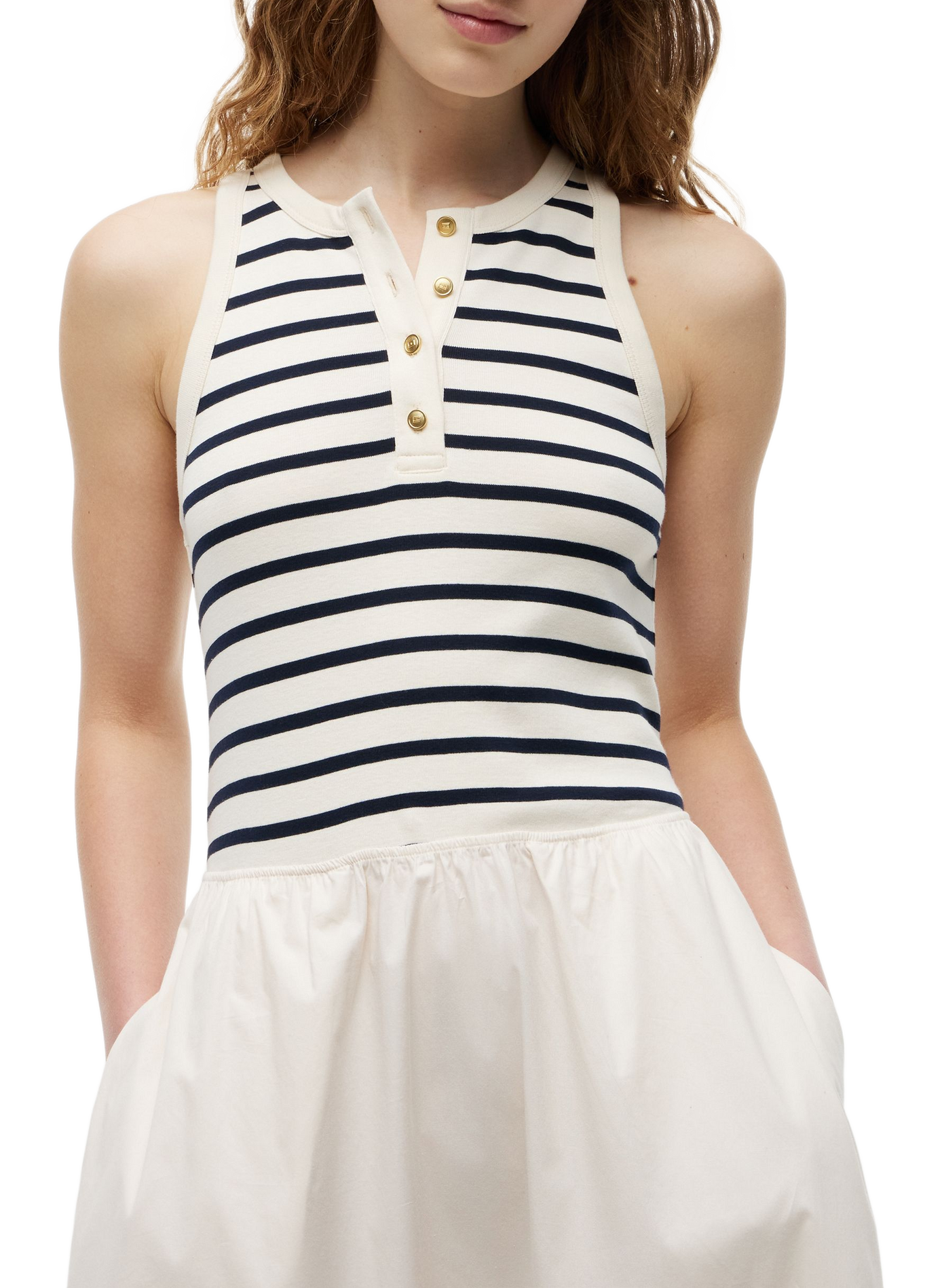 Midi Striped Cotton Blend Dress TOMMY HILFIGER Multicolour
