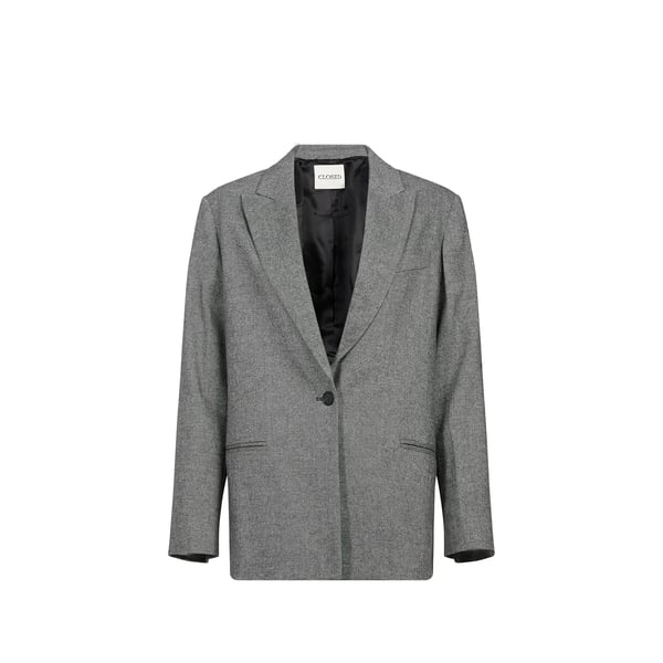 Blazer contemporain en laine vierge mélangée Blazer contemporain en laine vierge mélangée