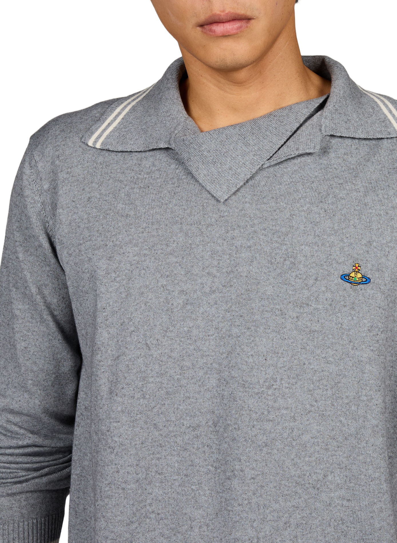 Mixed cotton logo sweater VIVIENNE WESTWOOD Grey