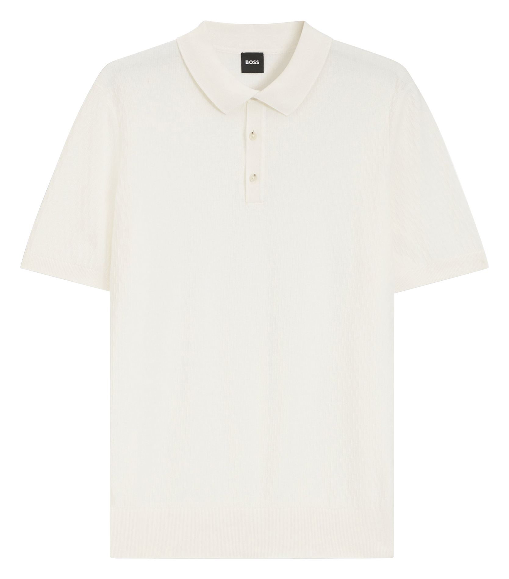 Polo droit en coton mélangé BOSS Beige