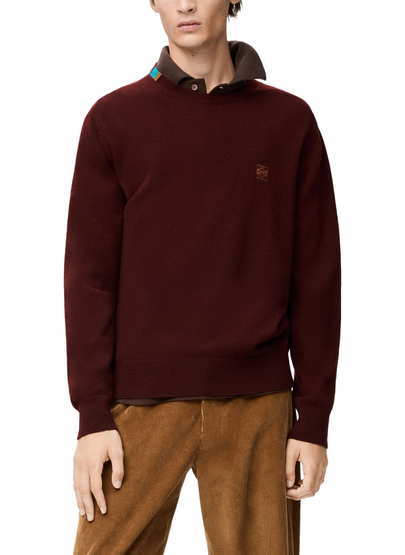 Gerade geschnittener Wollmix-Pullover mit Logo LOEWE Rot