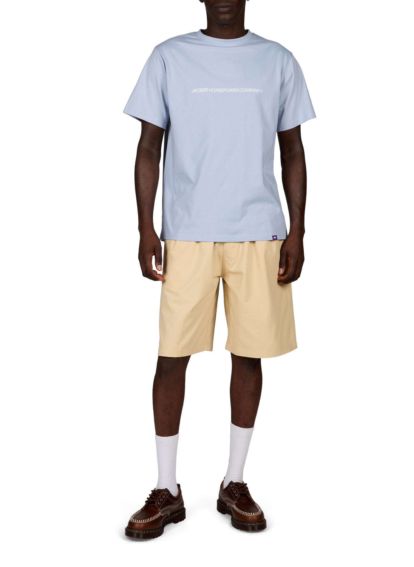 Gerader Baumwoll-T-Shirt JACKER. Blau