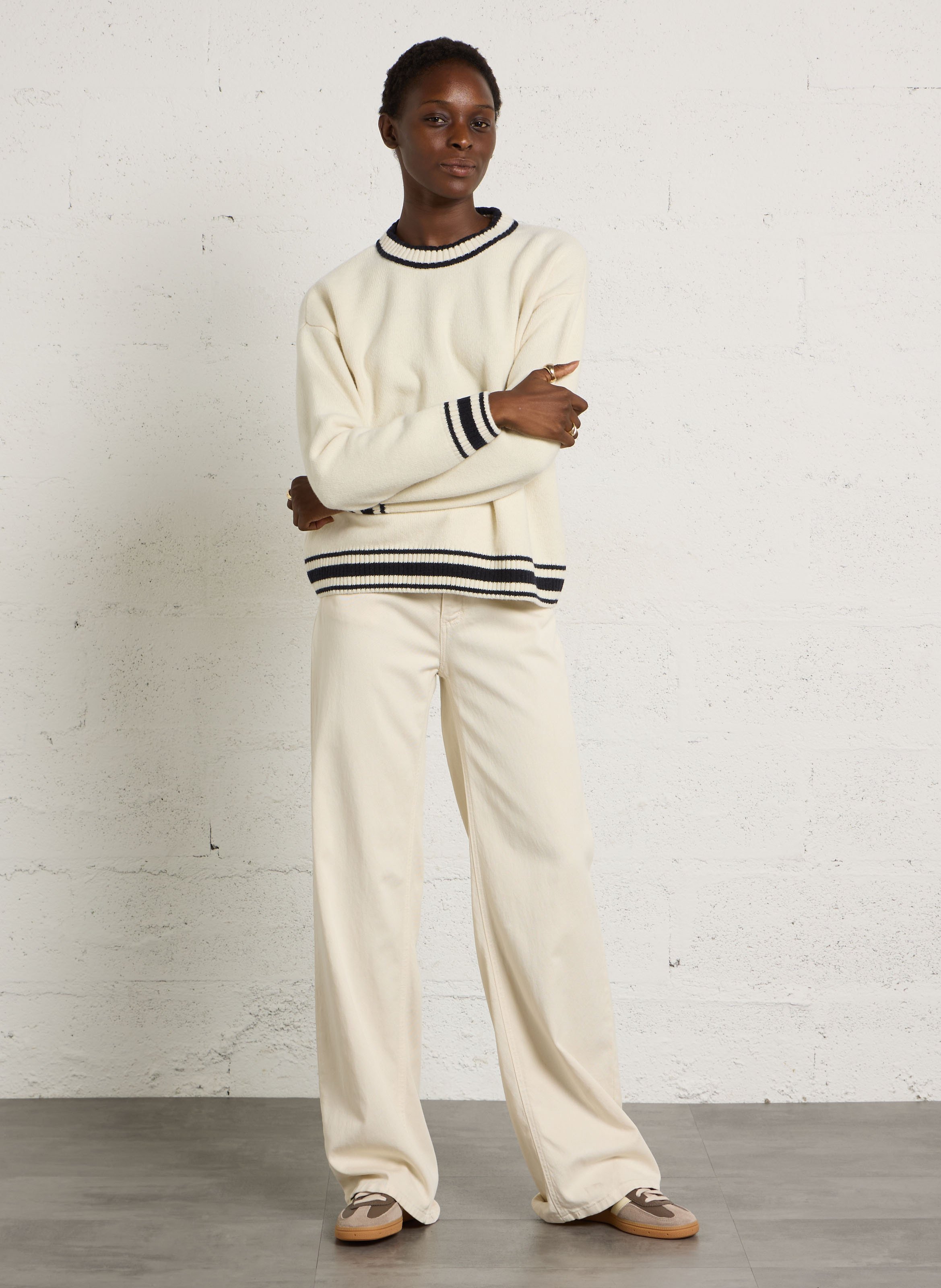 Pull oversize col rond en laine mélangée deauville ARMOR-LUX Beige