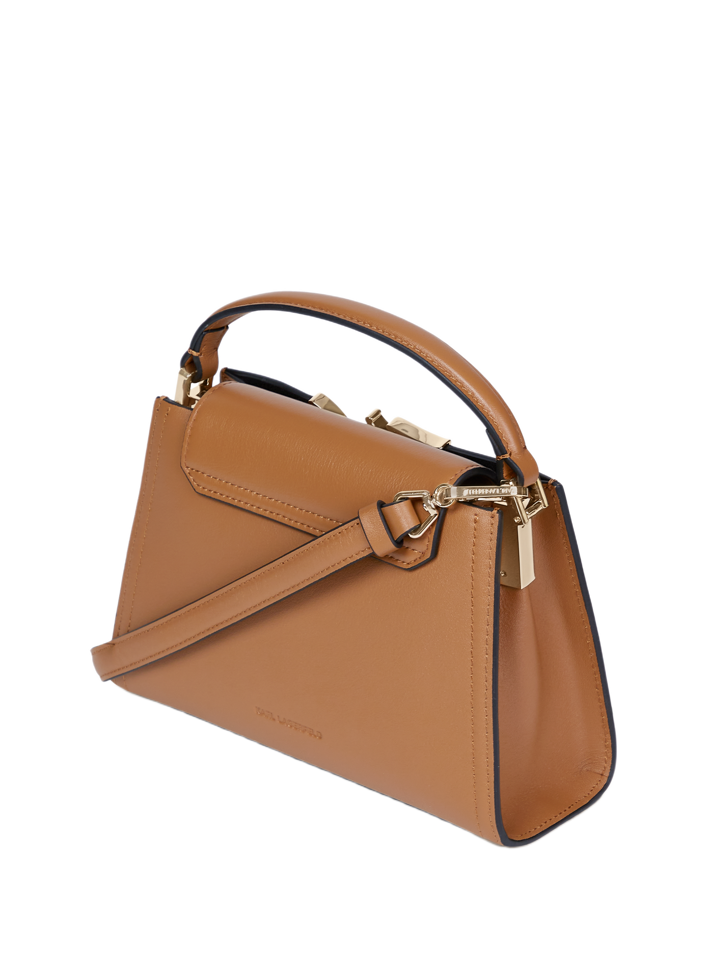 Lederhandtasche K/Signature Mini KARL LAGERFELD Braun