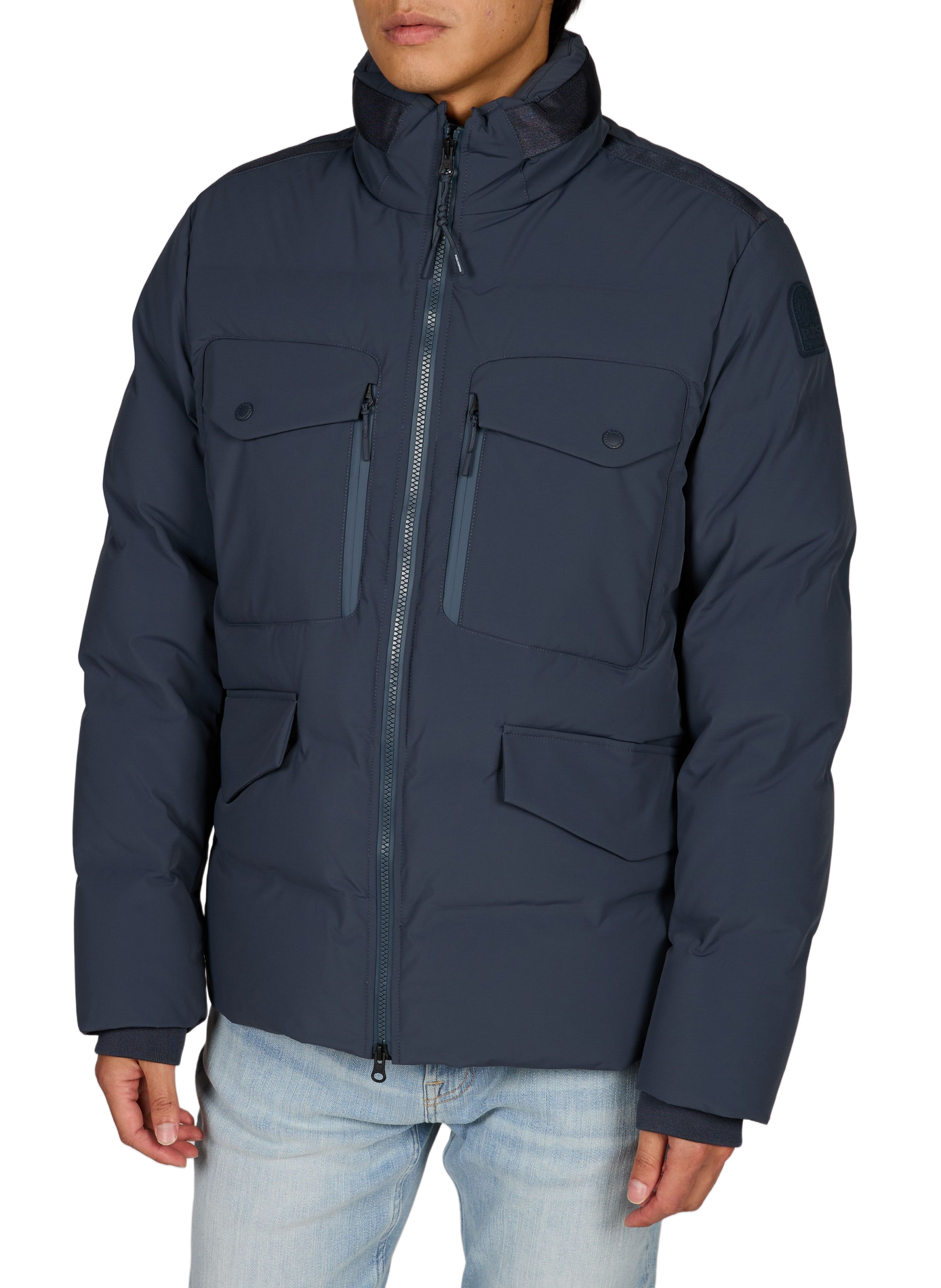 Padded oversized North puffer jacket with high neck PARAJUMPERS Blue