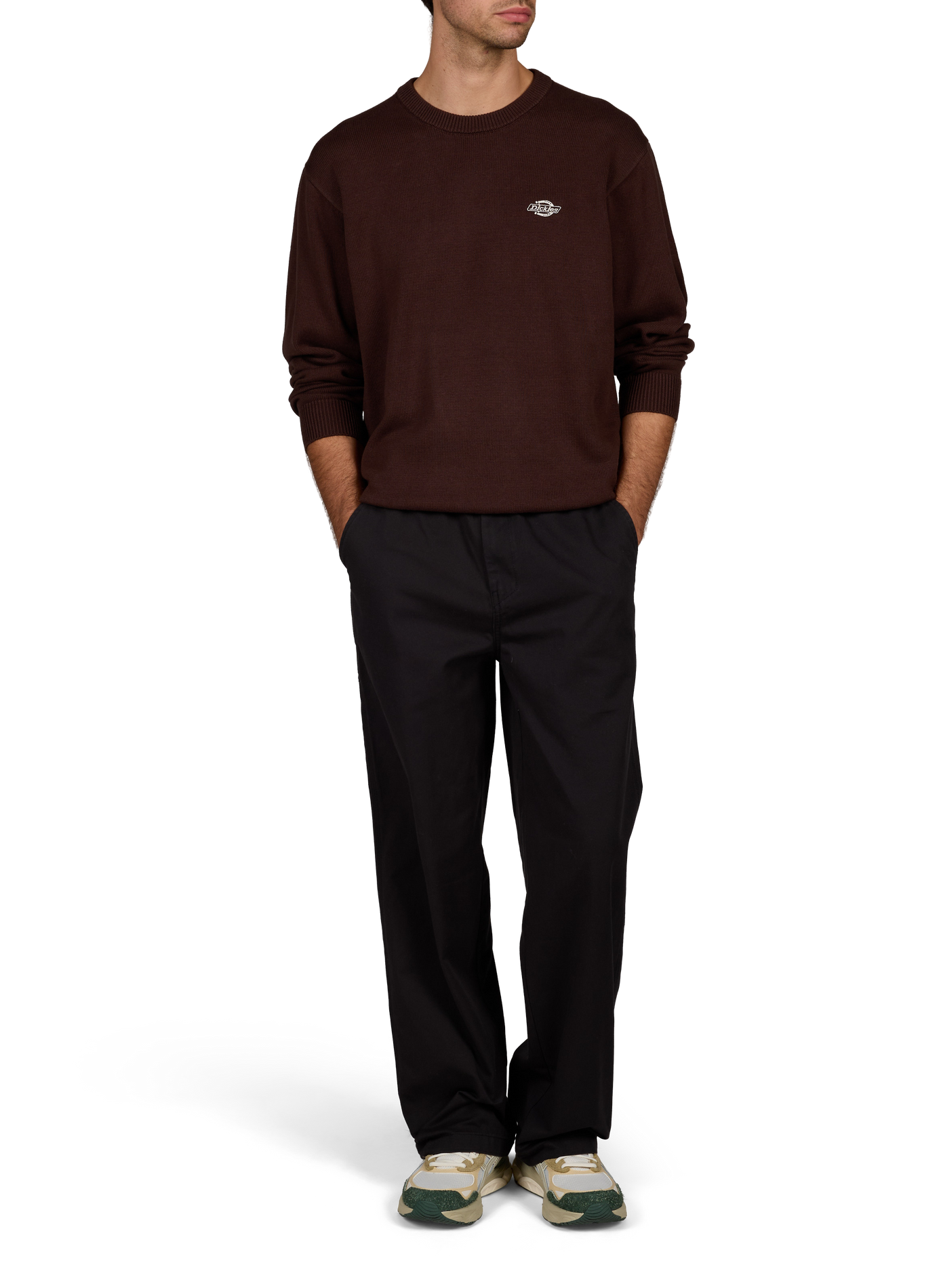 Pantalon droit à taille élastique en coton DICKIES Noir