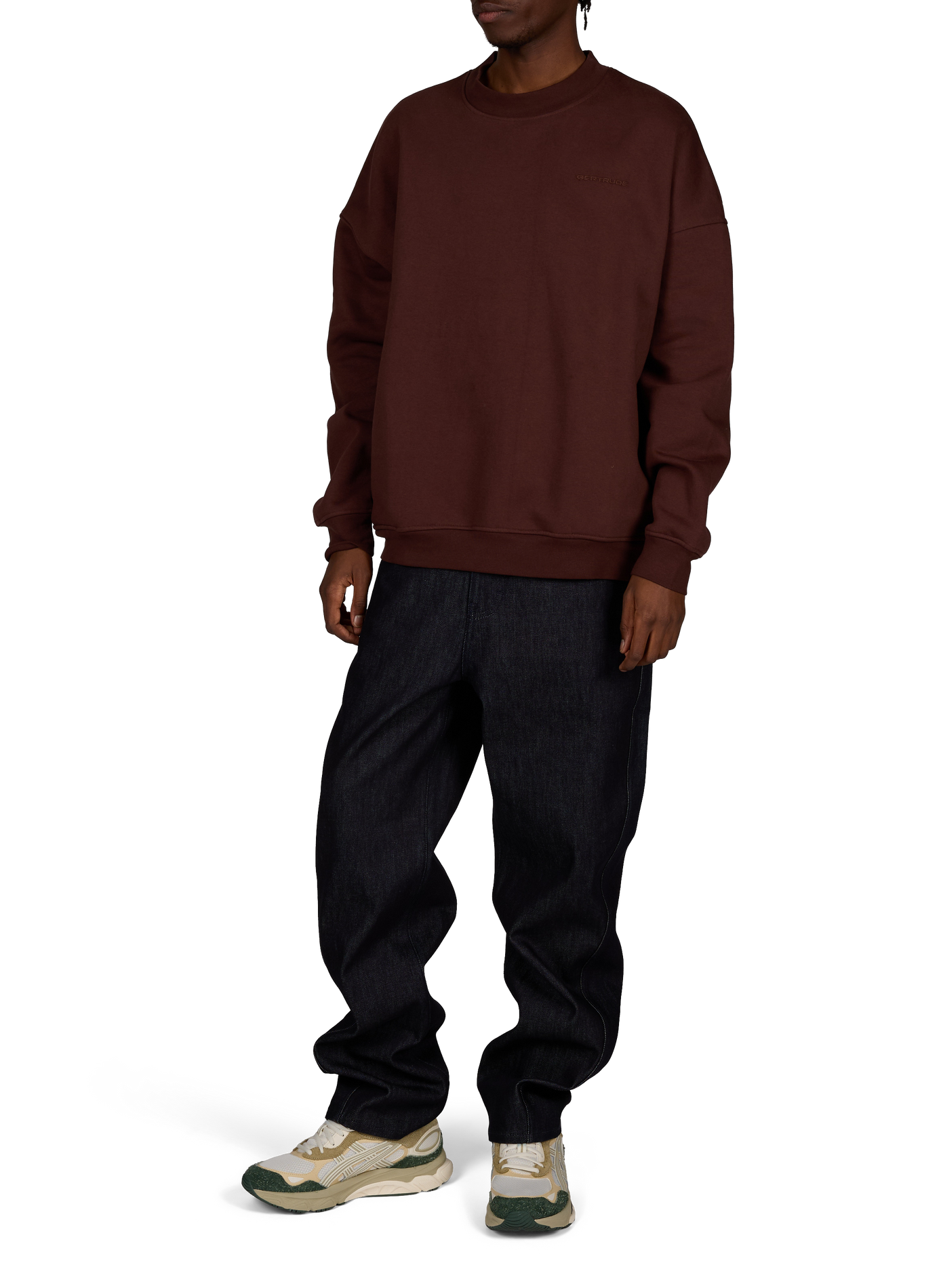 Plain crew-neck sweatshirt GERTRUDE Red
