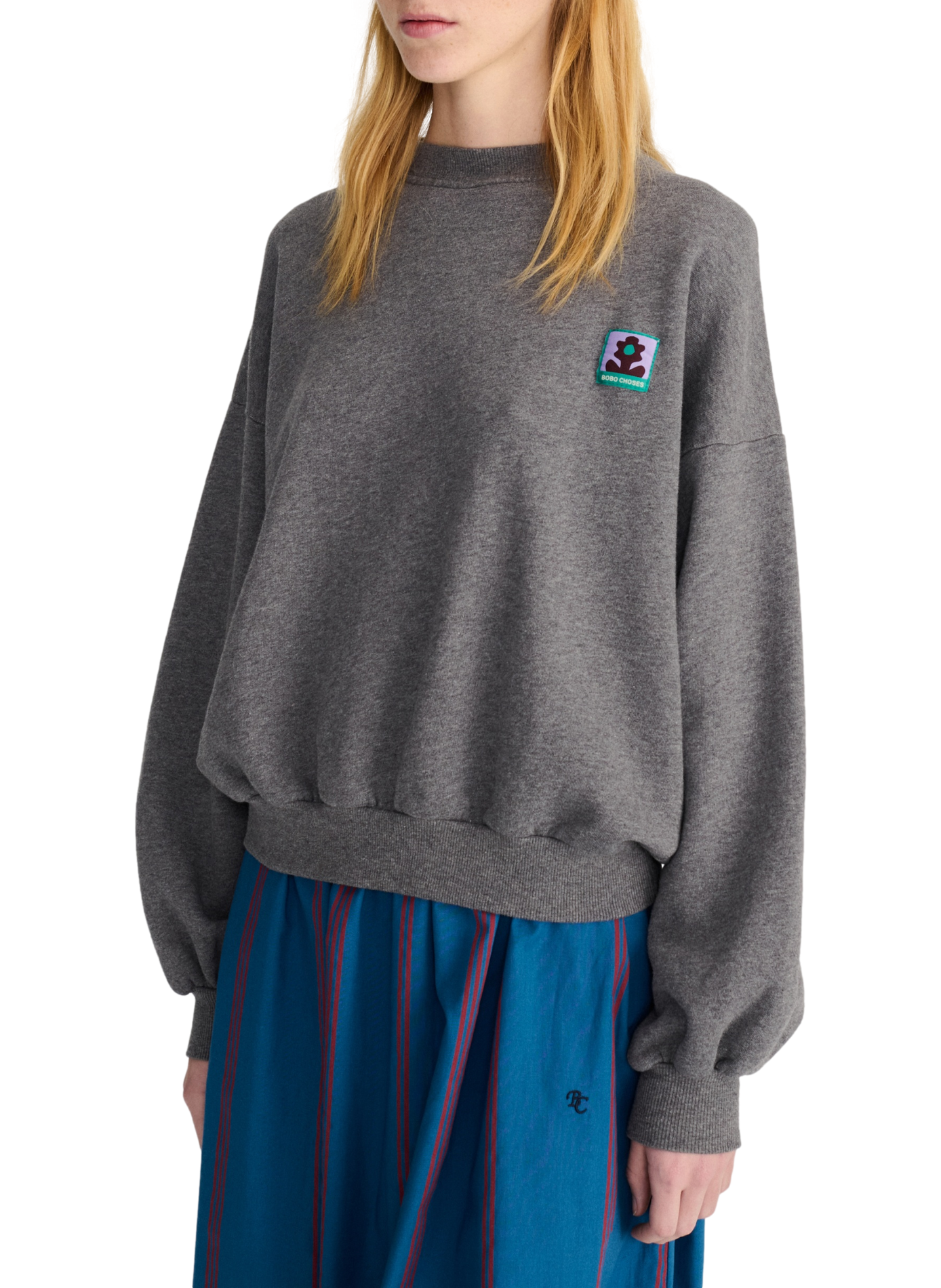 Sweat ample col rond uni BOBO CHOSES Grijs