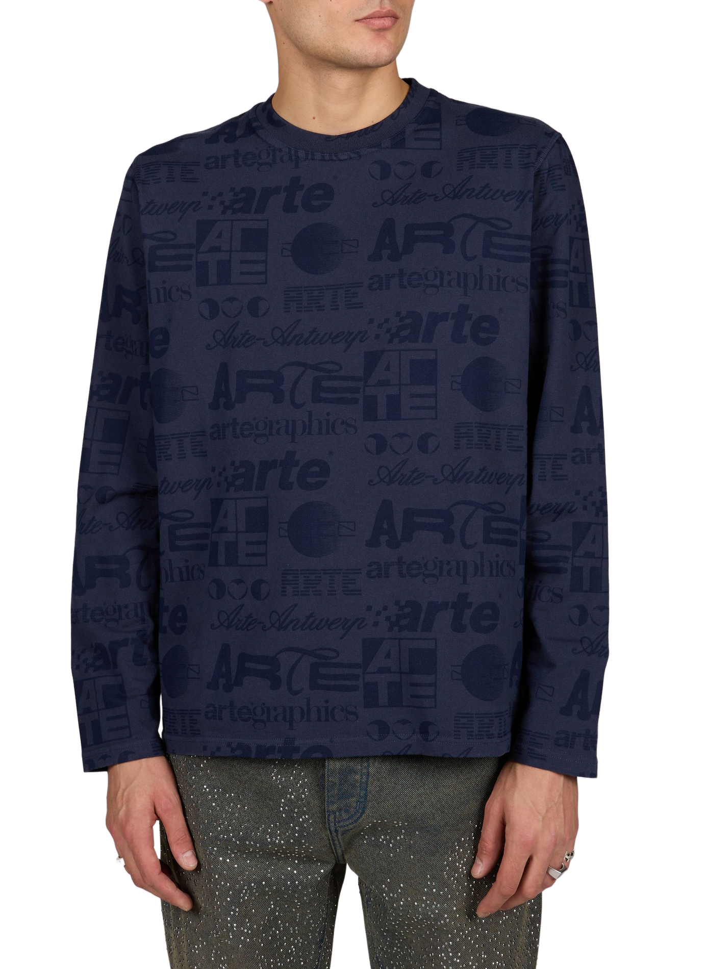 Rundhalsausschnitt T-Shirt aus Baumwolle ARTE ANTWERP Blau