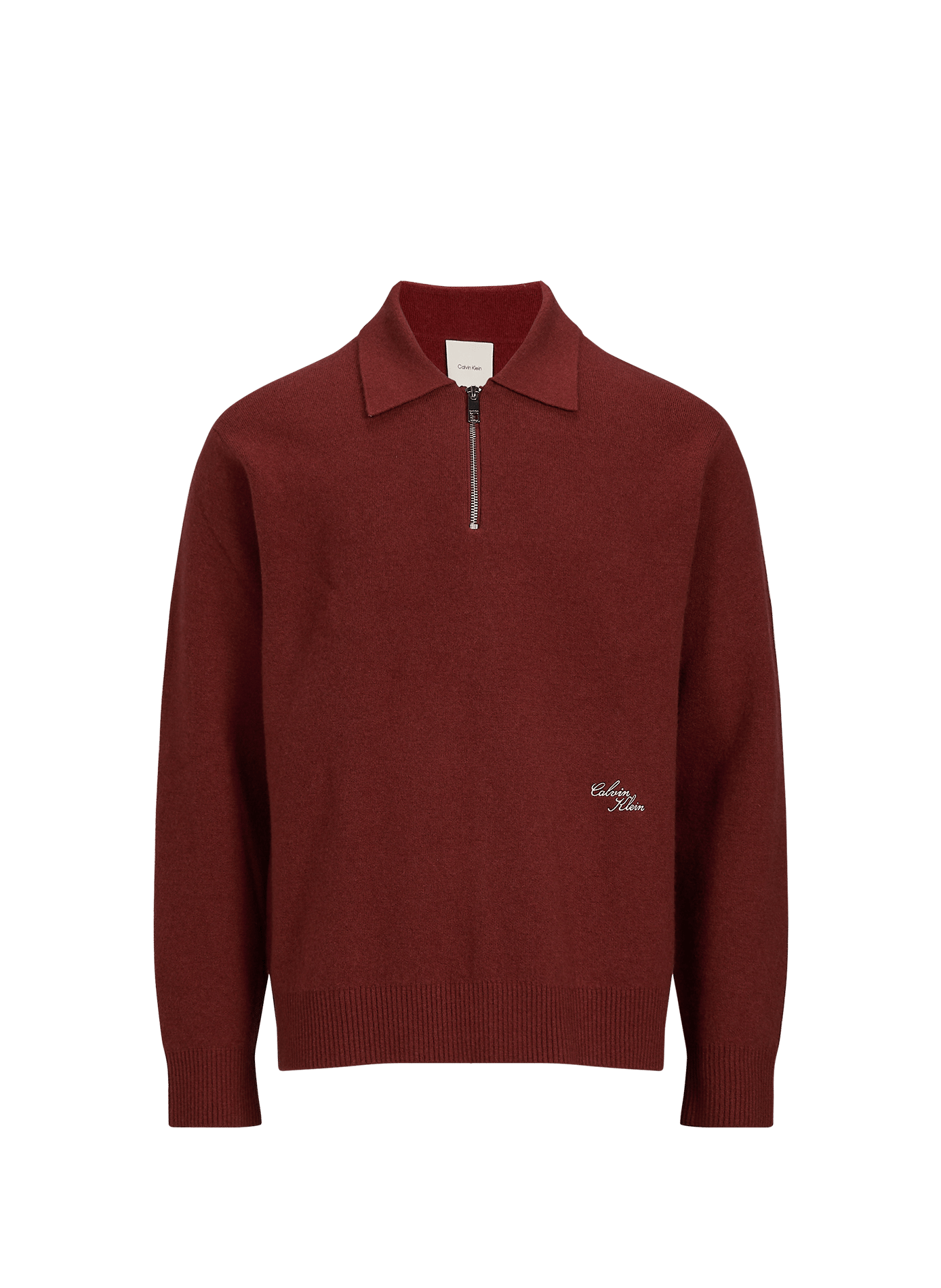 Plain straight-cut wool-blend sweater CALVIN KLEIN Red