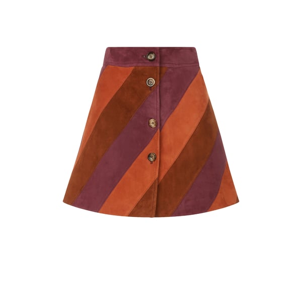 Minijupe trapèze en daim