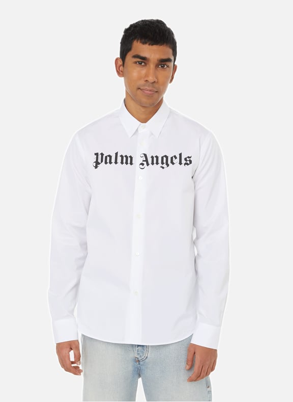 Chemise ample en popeline de coton Blanc by PALM ANGELS PALM ANGELS Chemise ample en popeline de coton Blanc