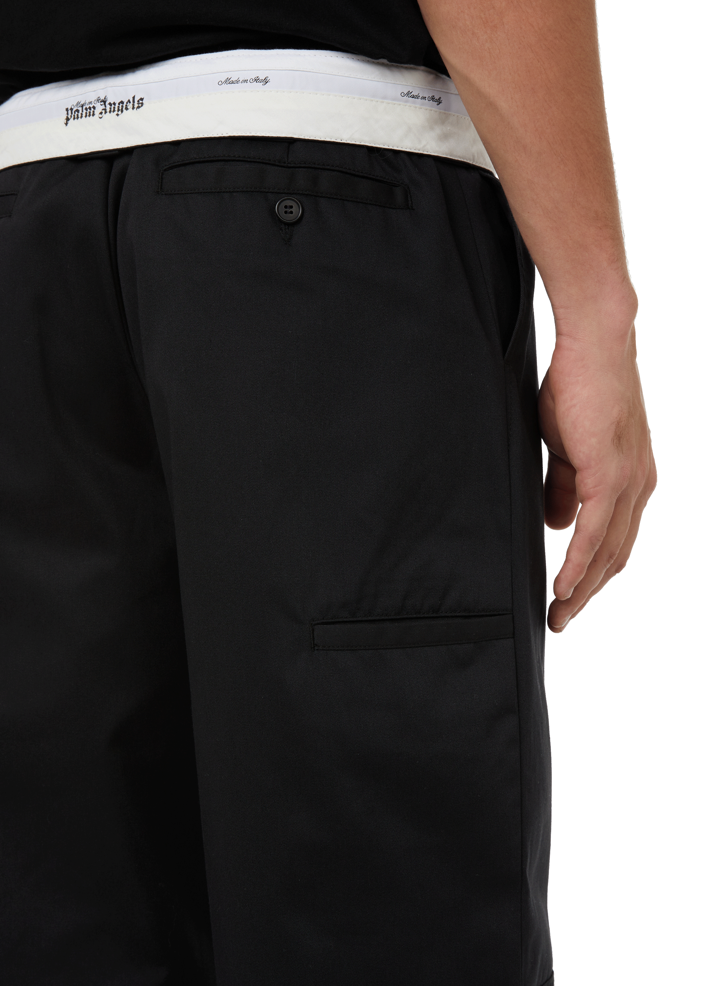 Wide-leg chino trousers PALM ANGELS Black